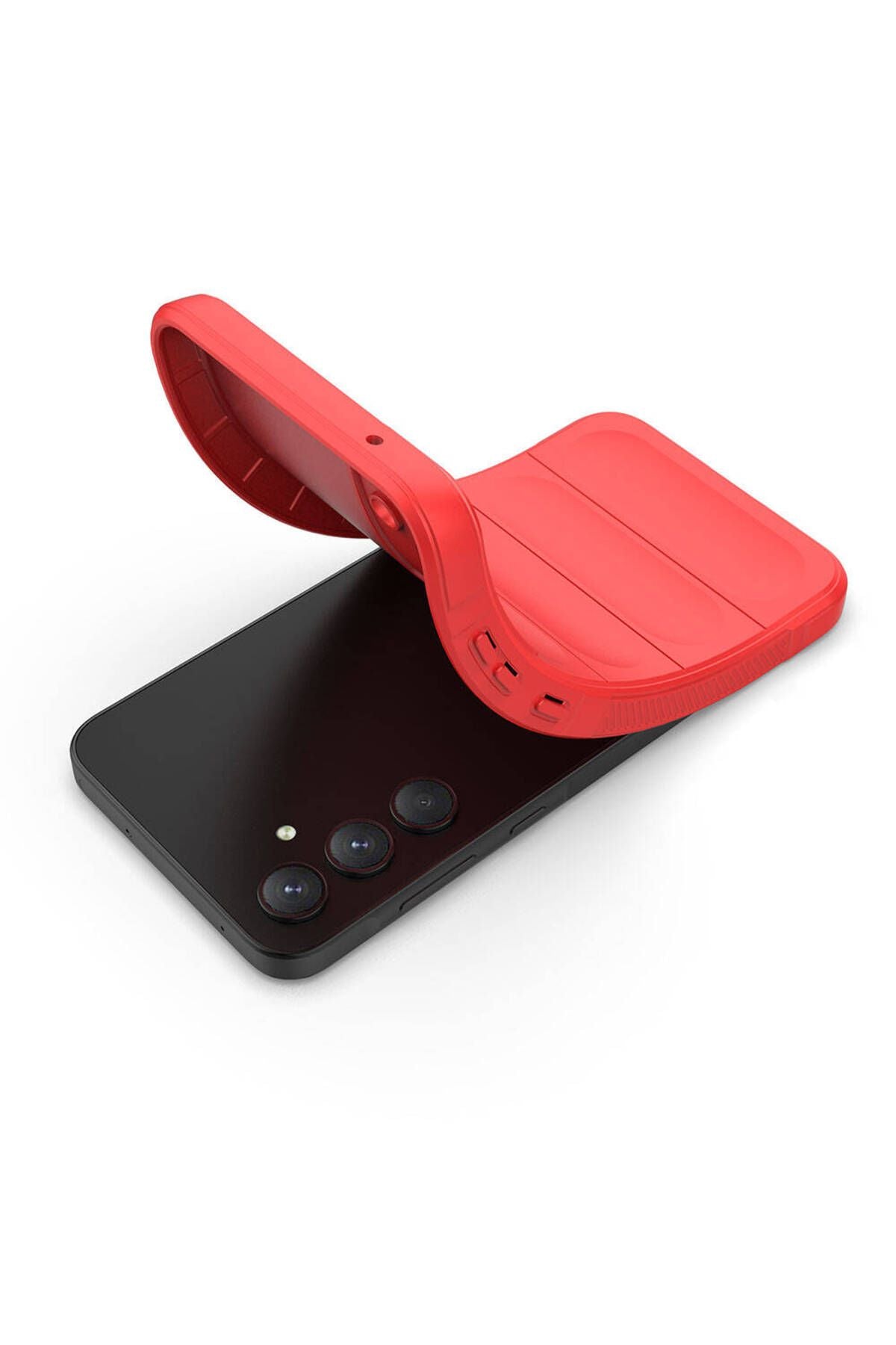 Galaxy A35 Kılıf Esnek TPU Oyuklu Arka Yüzey Tasarımlı TQR Etnik Silikon Kapak - Siyah