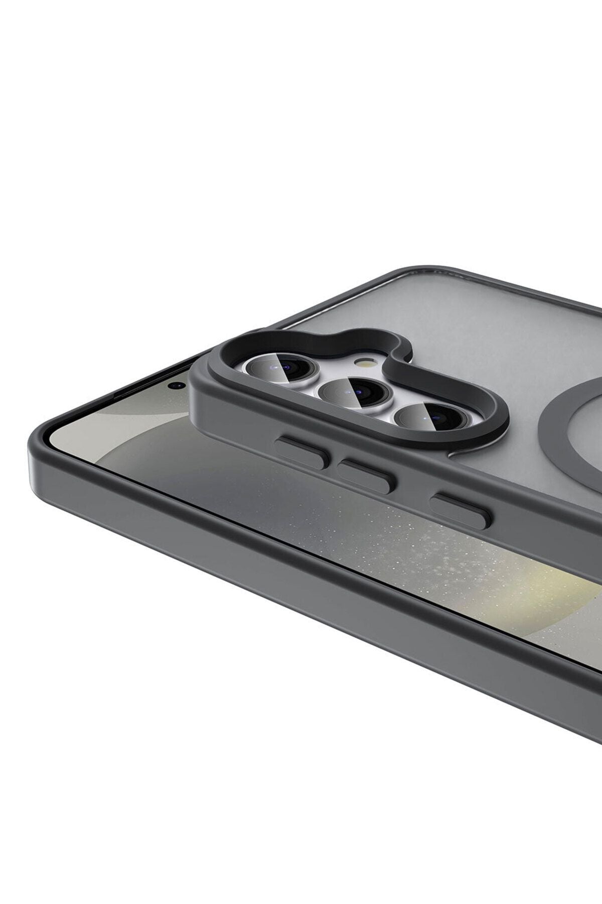 Galaxy S25 Kılıf Magsafe Şarj Özellikli Mat Arka Yüzey Zore Sio Kapak - Gri