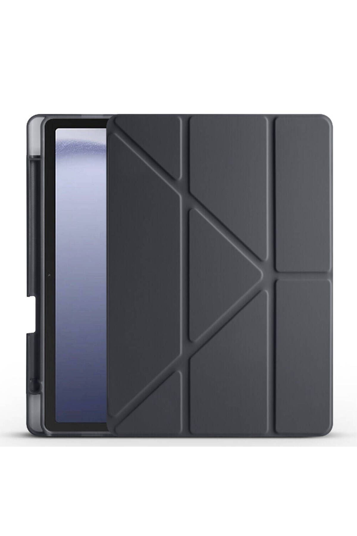 Galaxy Tab A9 Plus Kılıf Uyumlu Zore Tri Folding Kalem Bölmeli Standlı Kılıf-Lacivert