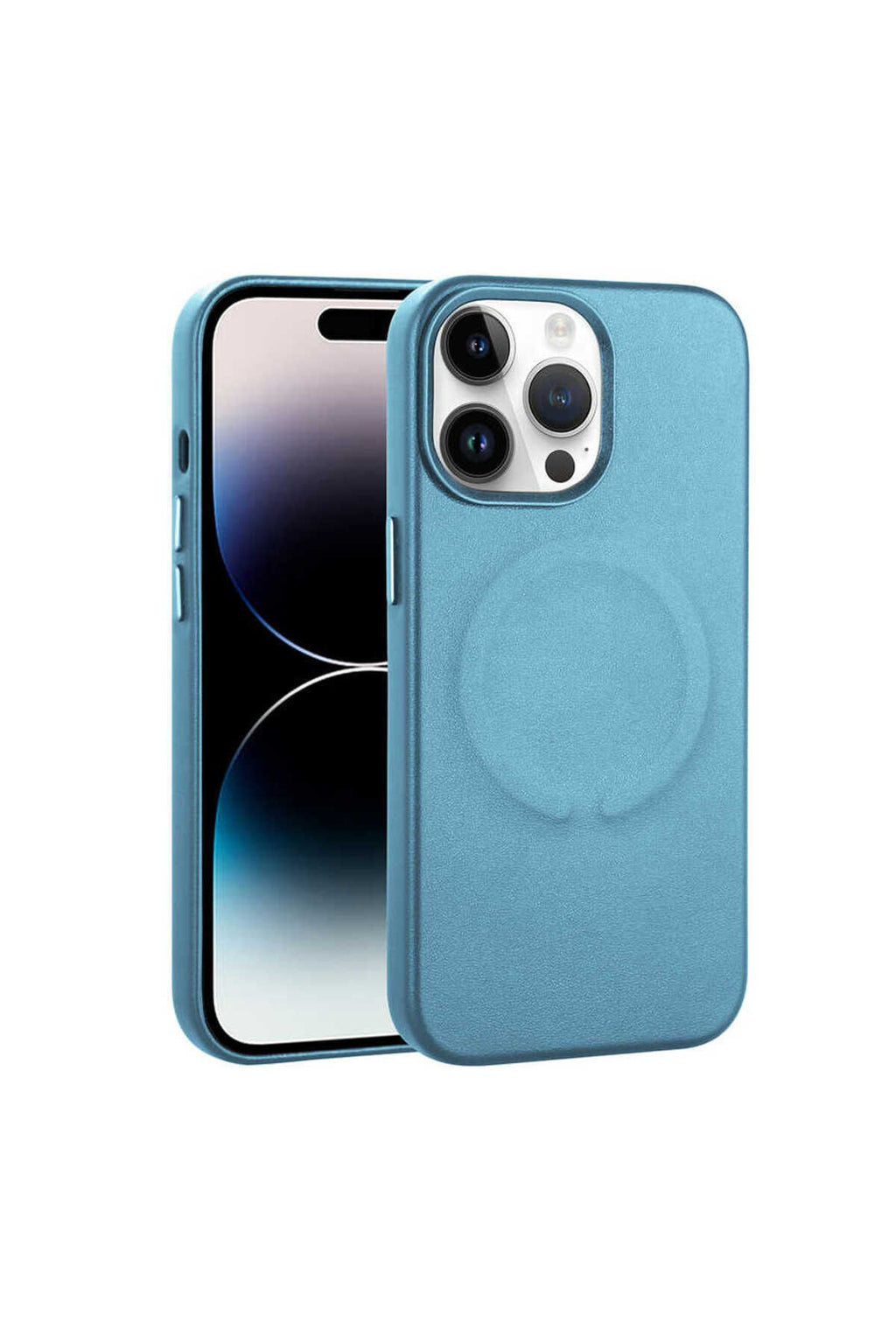 iPhone 14 Pro Uyumlu PU Deri Magsafe Wireless Şarj Özellikli Zore Derix Kılıf-Kahverengi