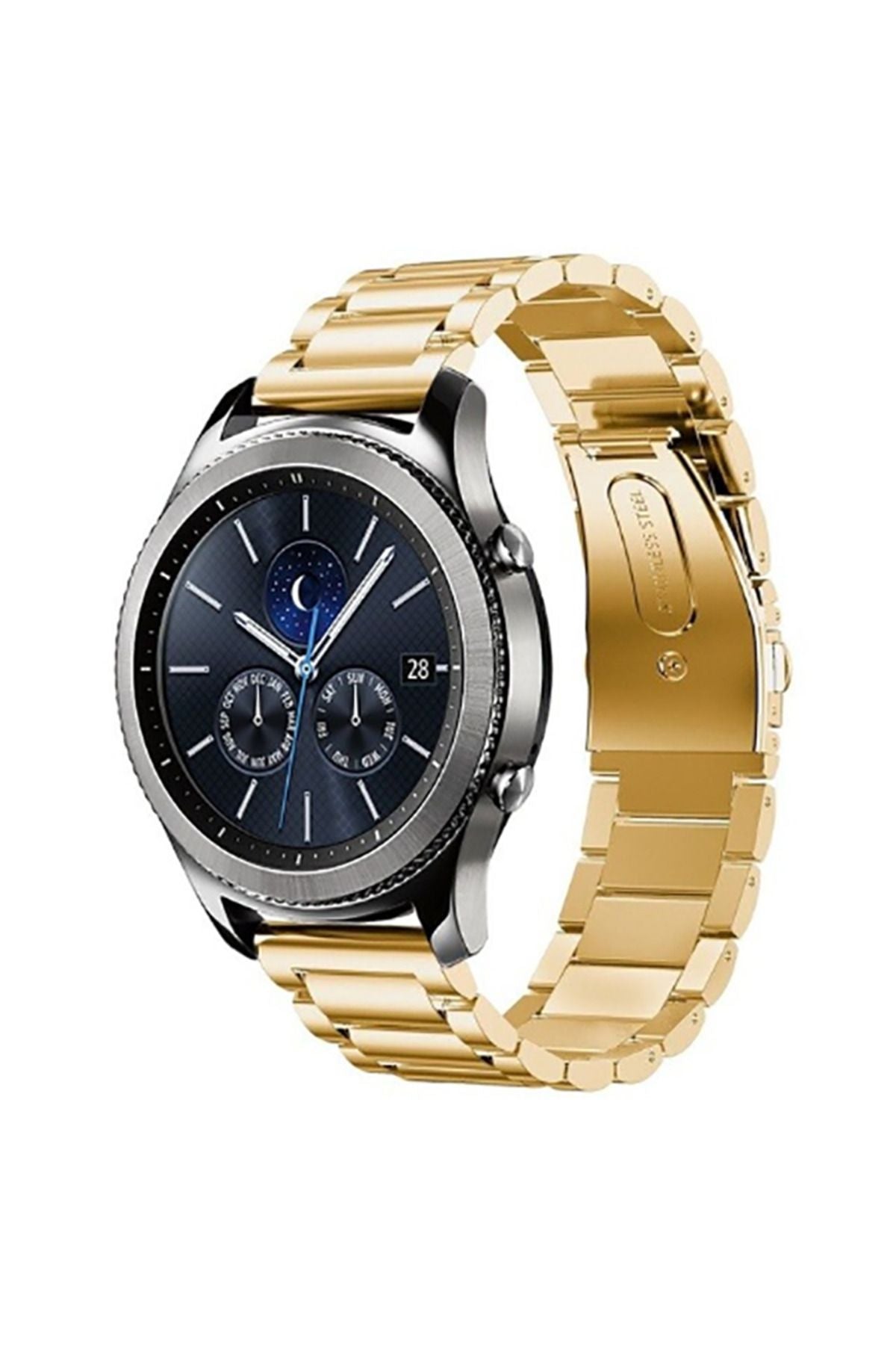 Galaxy Watch 42mm (20mm) Uyumlu KRD-04 Metal Zore Kordon-Siyah