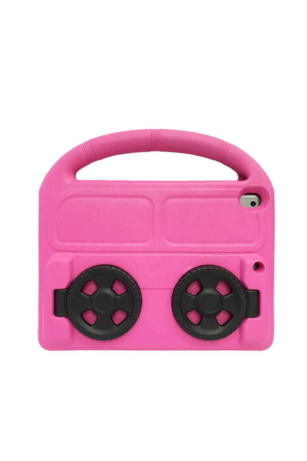 iPad 10.2 (8.Nesil)  Uyumlu Zore Wheel Car Tekerlek Standlı Tablet Eva Silikon Kılıf-Siyah