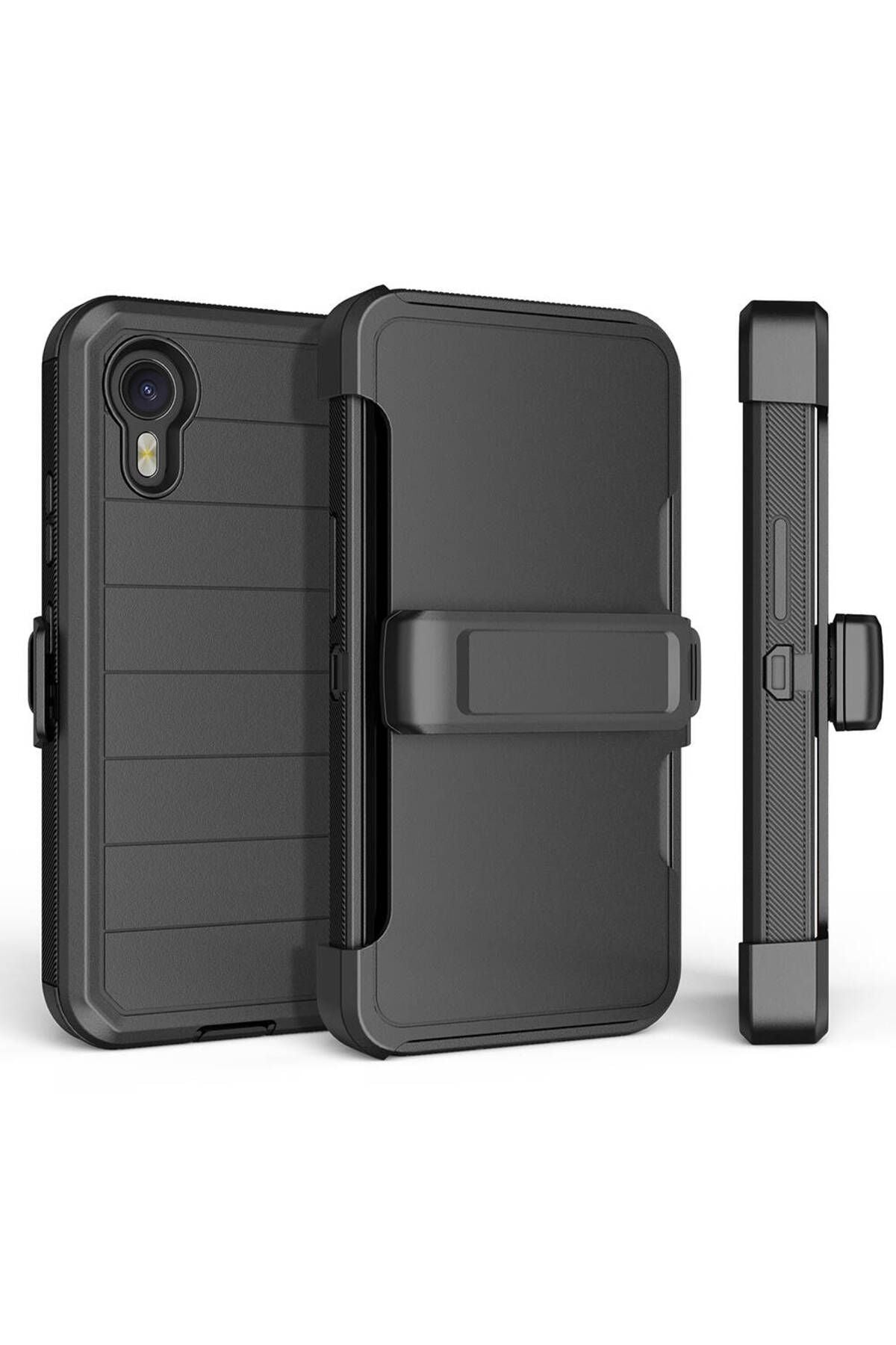 Galaxy XCover7 Pro Kılıf Zore Double Clip Kapak - Siyah