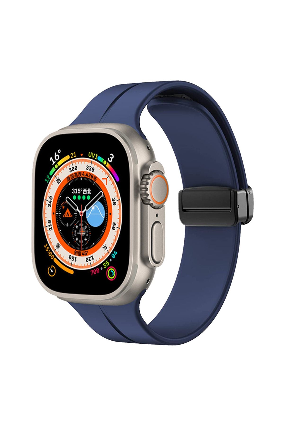 Watch Ultra 49mm Uyumlu KRD-84 Uyumlu Zore Kordon-Koyu Yeşil