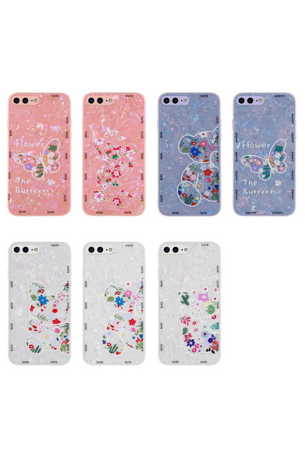 iPhone 8 Plus Kılıf Desenli Sert Silikon TKNR Mumila Kapak - Lilac Bear