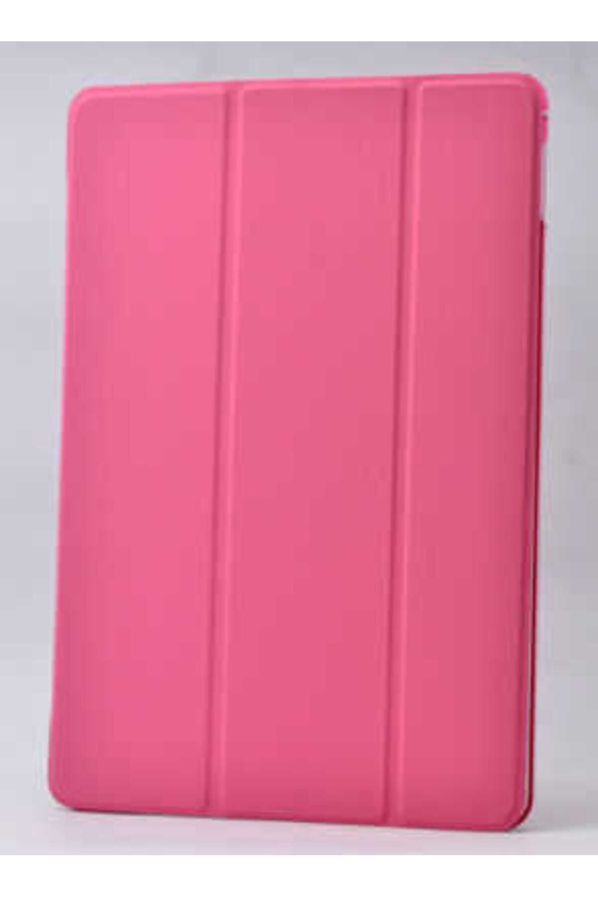 Galaxy Tab A T550 9.7  Uyumlu Zore Smart Cover Standlı 1-1 Kılıf-Pembe Koyu