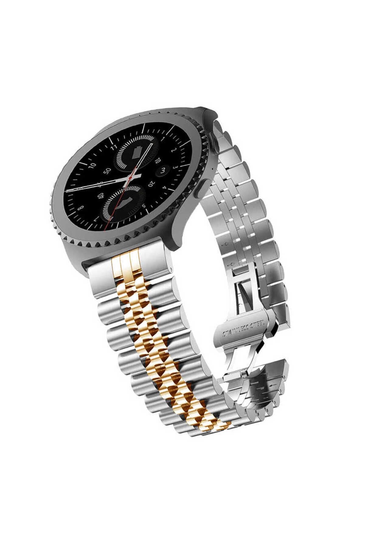 Galaxy Watch Active 2 40mm Uyumlu KRD-36 20mm Metal Zore Kordon-Lacivert