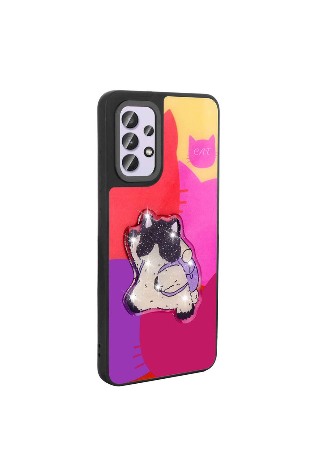 Galaxy A32 4G Kılıf Parlayan Kabartmalı İkonik Figürlü Zore Amas Silikon Kapak - Mor