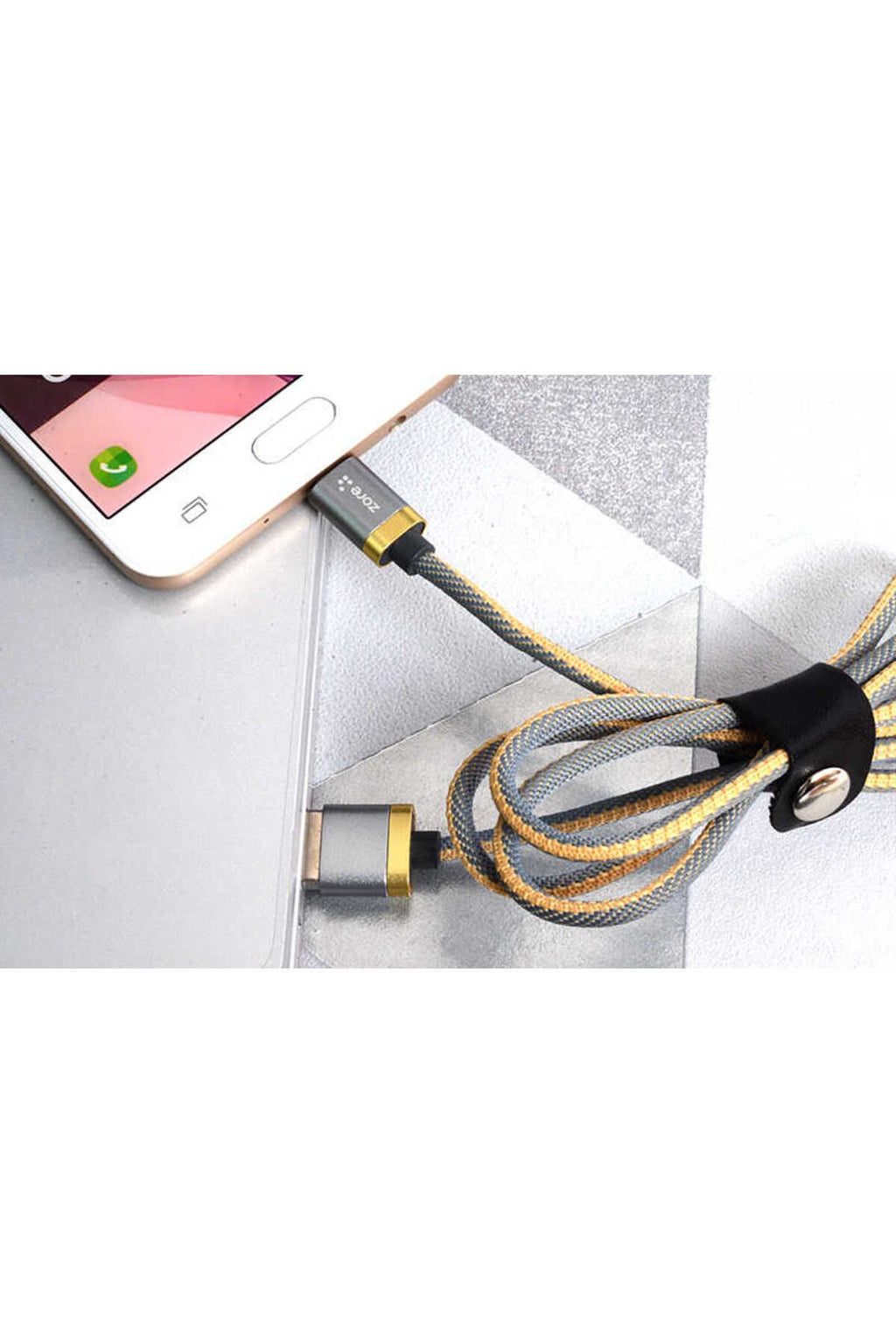 Beyaz Poro Micro Usb Kablo 1M-Zore