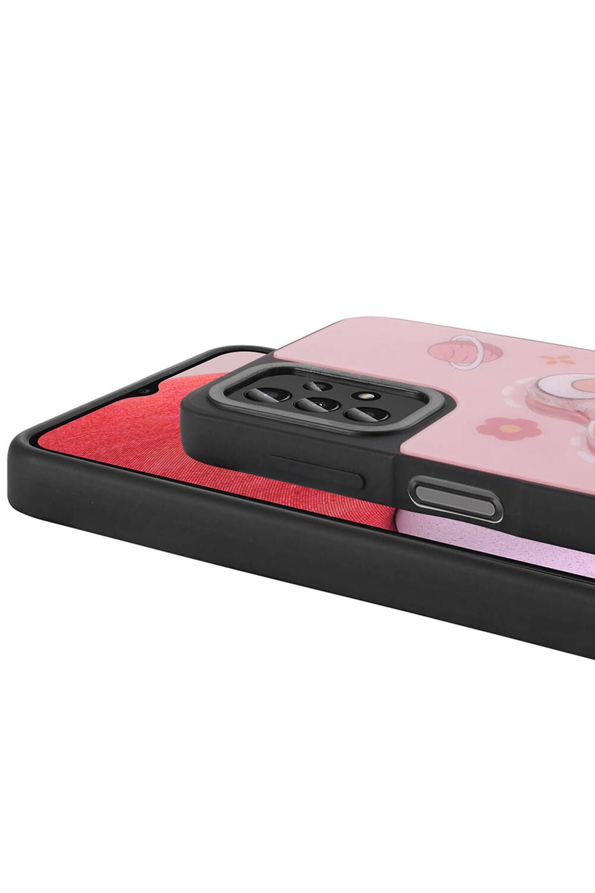 Galaxy A23 Kılıf Parlayan Kabartmalı İkonik Figürlü Zore Amas Silikon Kapak - Beyaz