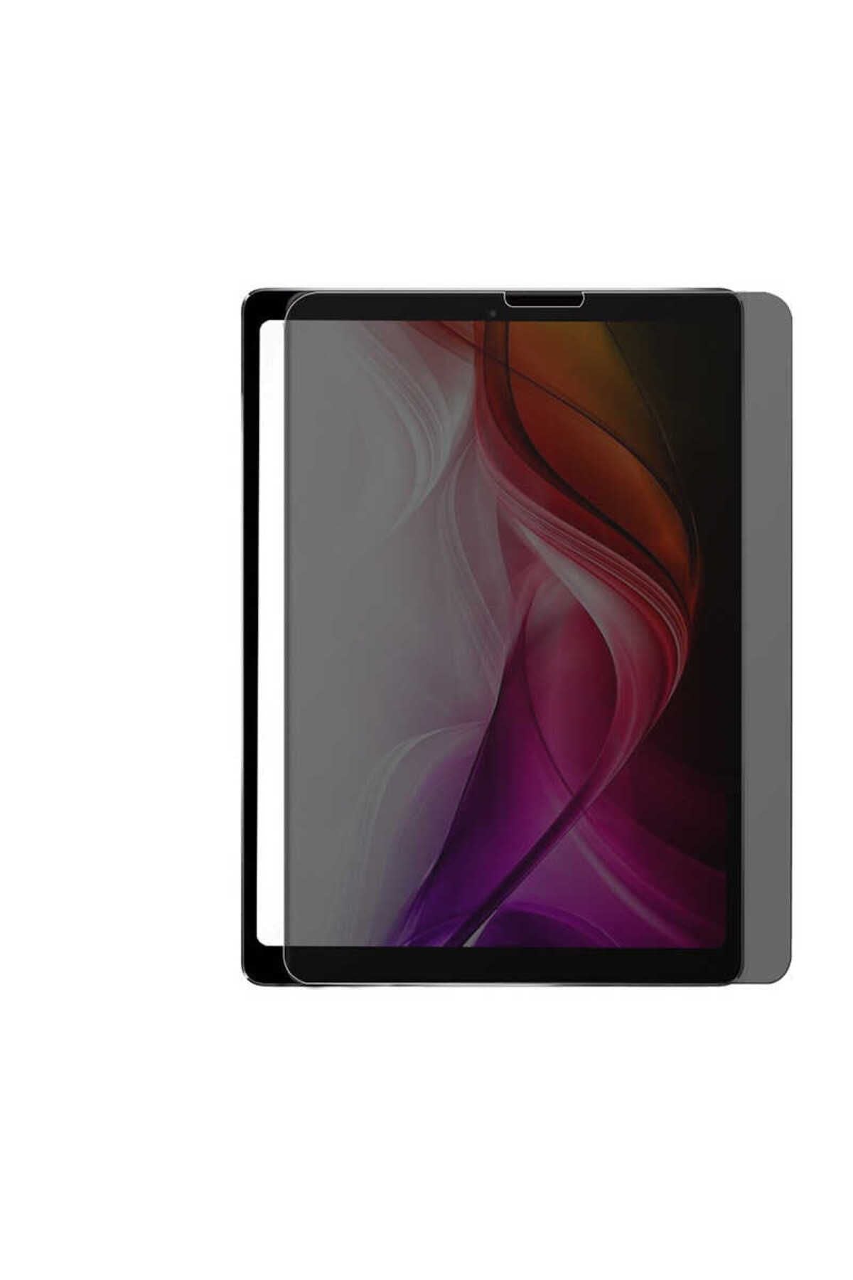 iPad Pro 12.9 2021 (5.Nesil) Uyumlu Zore Tablet Privacy Temperli Cam Ekran Koruyucu-Siyah