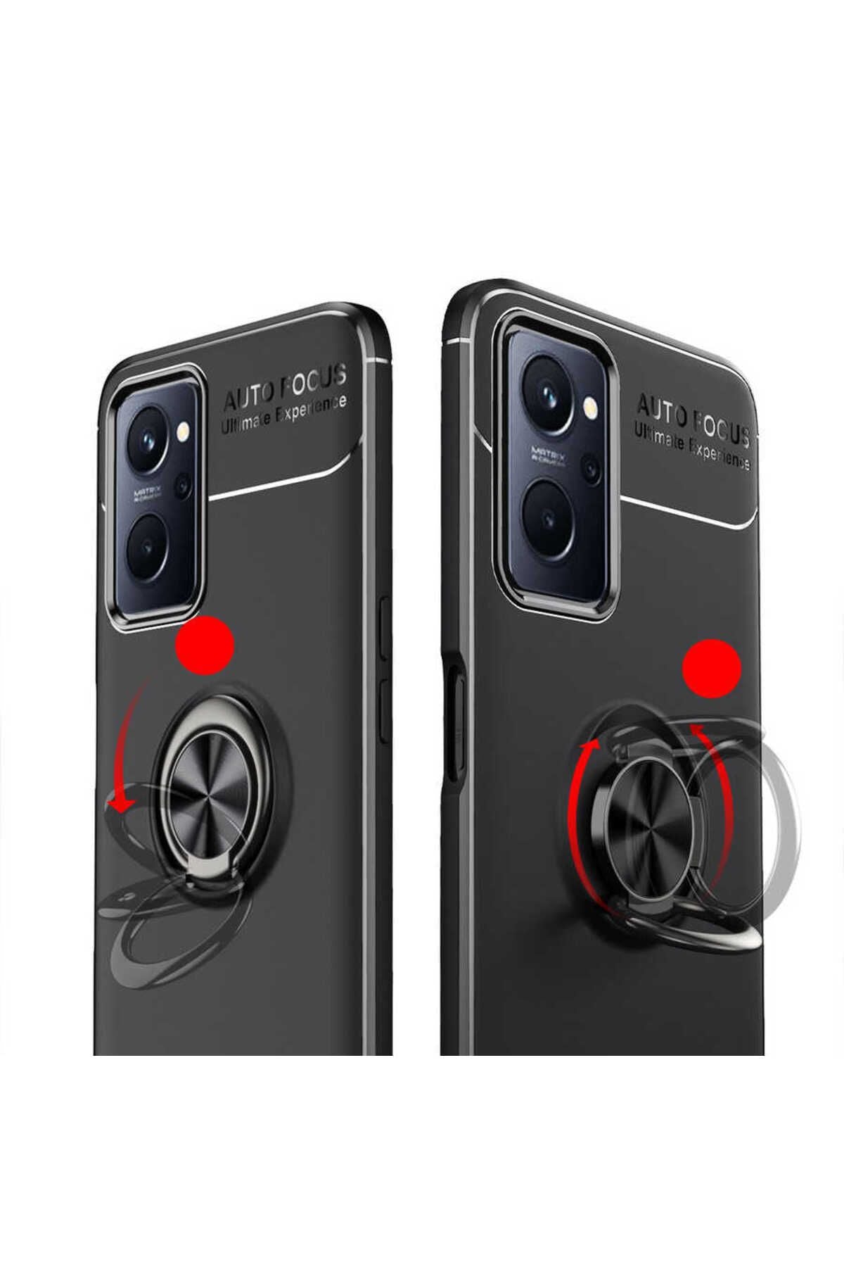 A96 4G Kılıf Zore Ravel Silikon Kapak - Siyah-Mavi