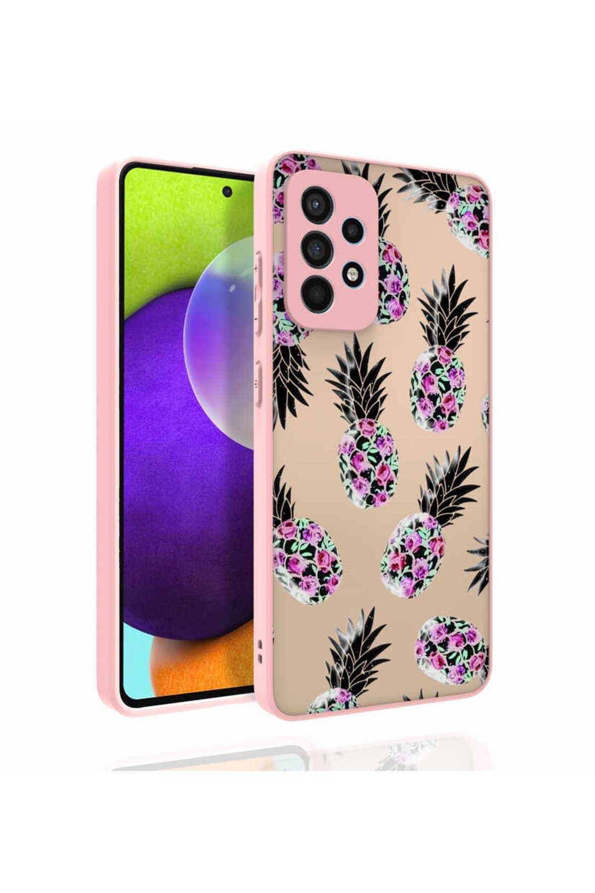 Galaxy A52 Kılıf Desenli Kamera Korumalı Parlak Zore Nora Kapak - NO1