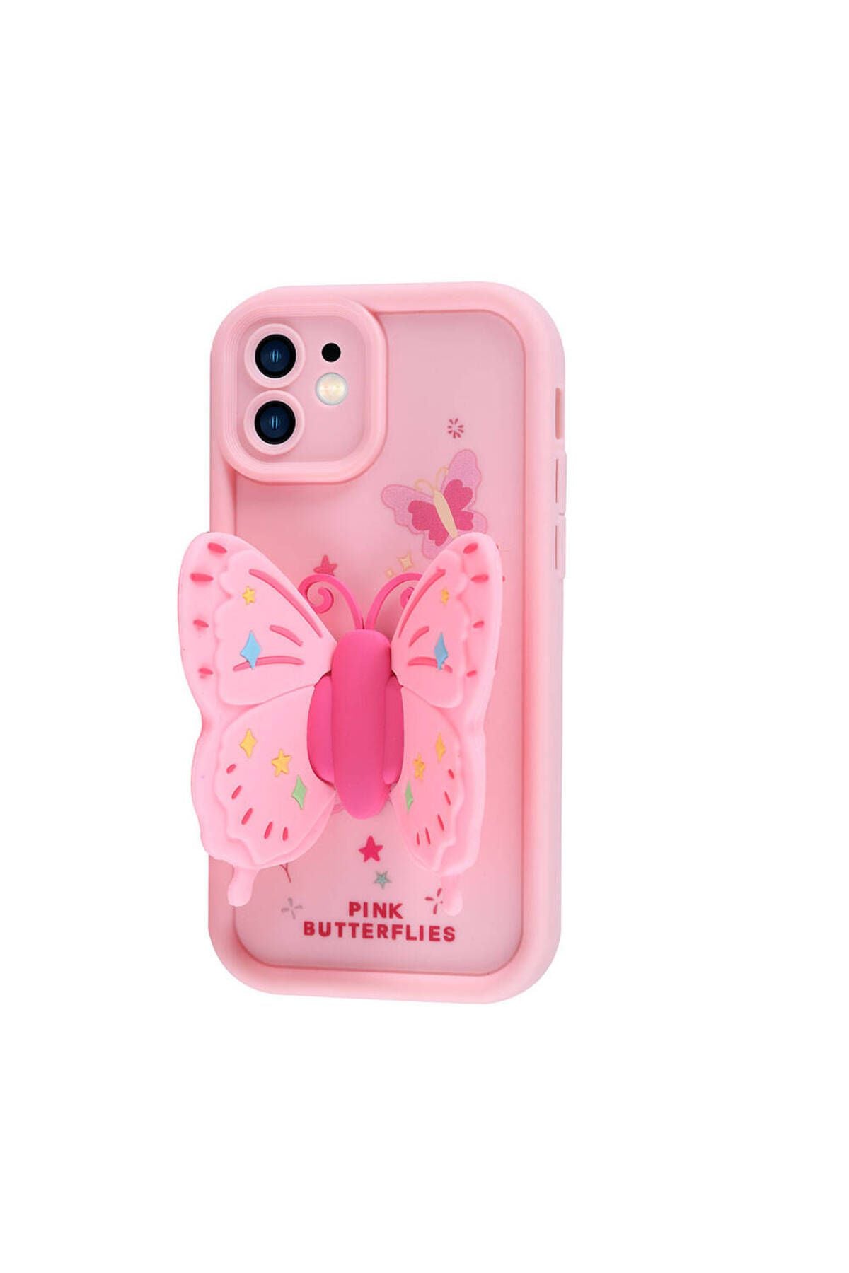 iPhone 11 Kılıf Kamera Korumalı Figür Tasarımlı Zore Kapya Kapak-Pembe Koyu