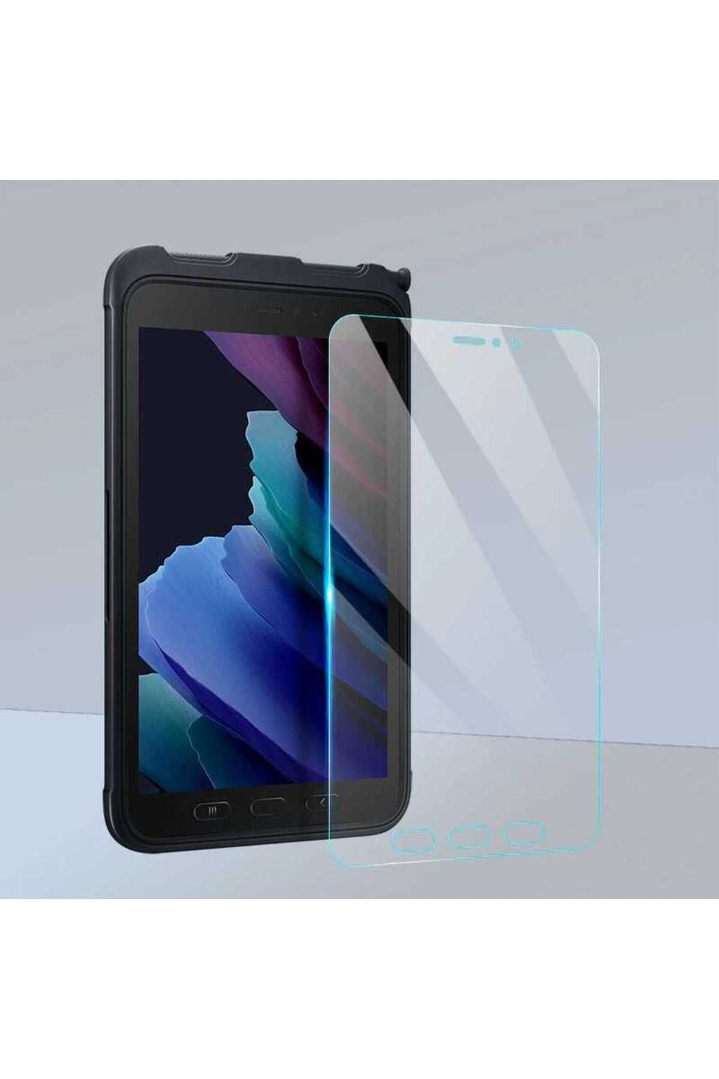Galaxy Tab Active 3 T577 Uyumlu Zore Tablet Temperli Cam Ekran Koruyucu-Renksiz