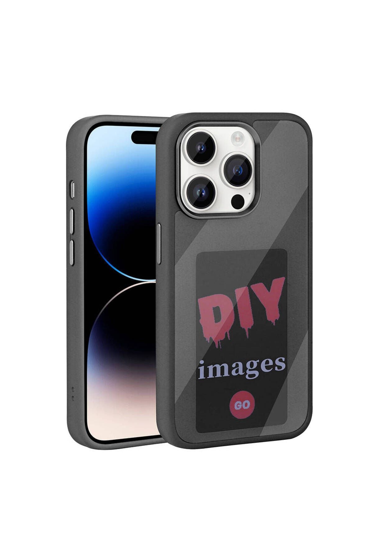 iPhone 14 Pro Uyumlu Zore Ekranı Yansıtan  Akıllı NFC Kılıf-Gri