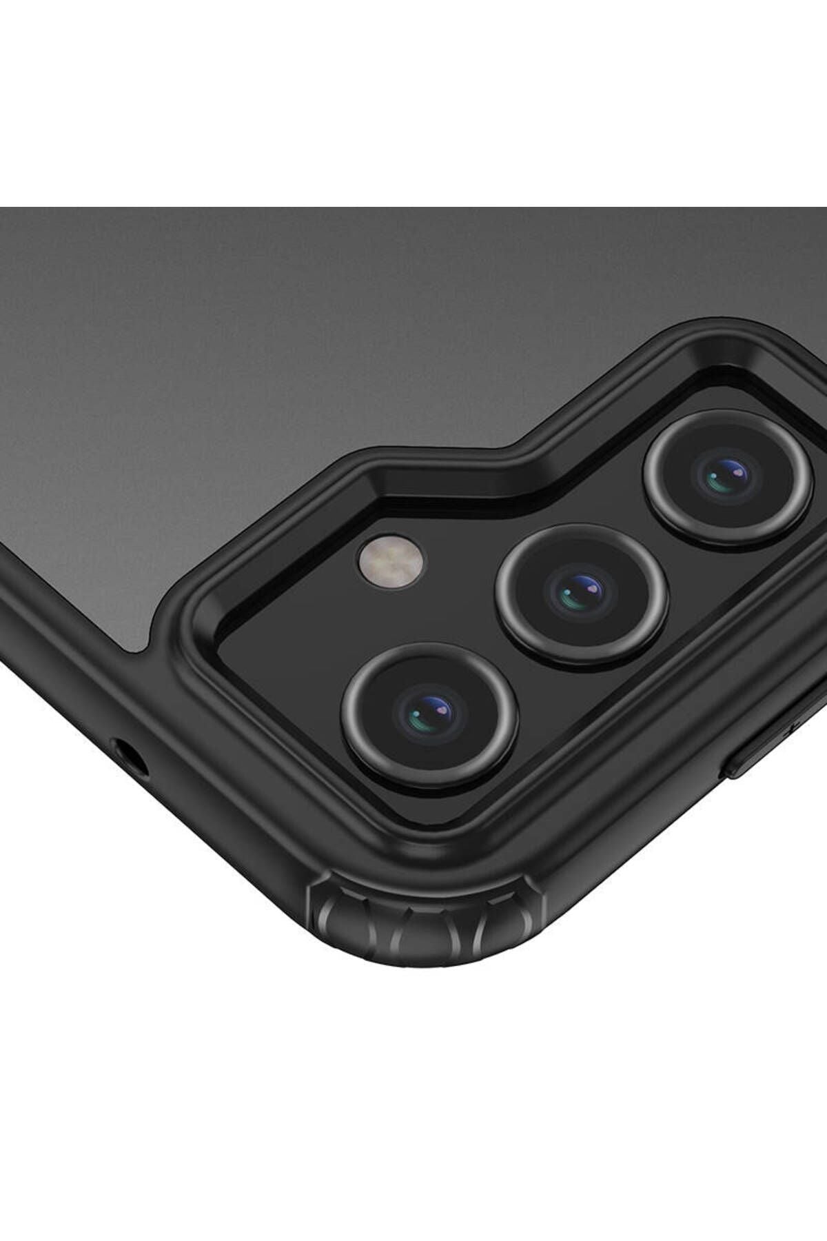 Galaxy S23 FE Uyumlu Sert PC Arka Yüzey Wireless Şarj Özellikli Zore Flet Magsafe Kılıf-Siya