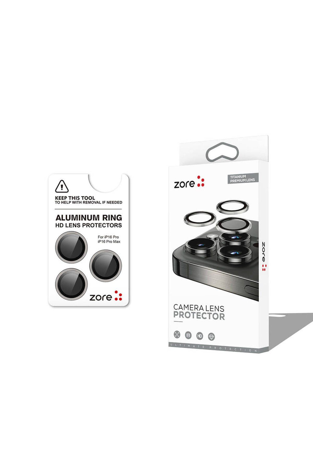 Apple iPhone 16 Pro Max Zore CL-12 Premium Safir Parmak İzi Bırakmayan Anti-Reflective Kamera Lens K