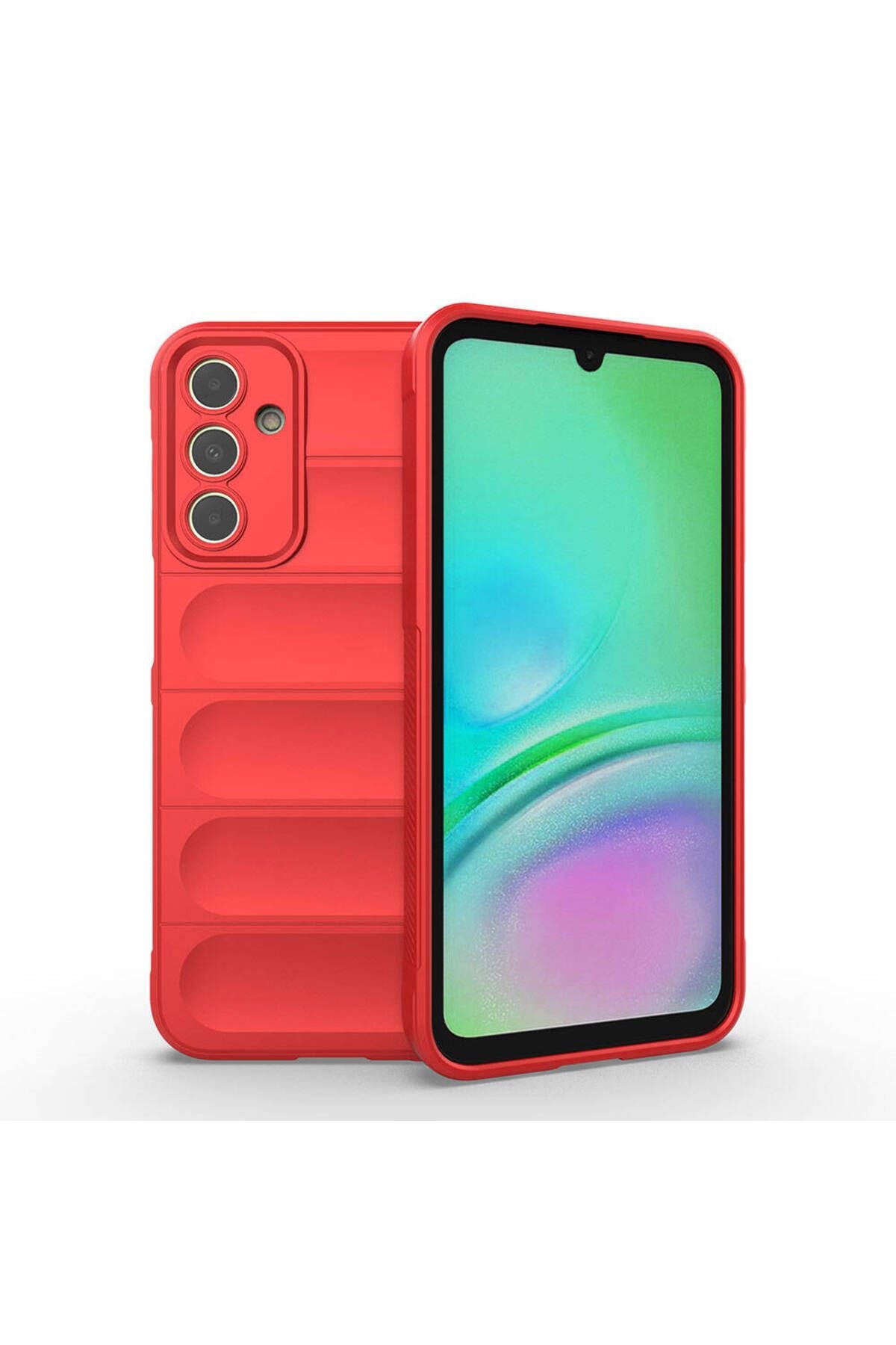 Galaxy A15 Kılıf Esnek TPU Oyuklu Arka Yüzey Tasarımlı Zore Etnik Silikon Kapak - Kırmızı