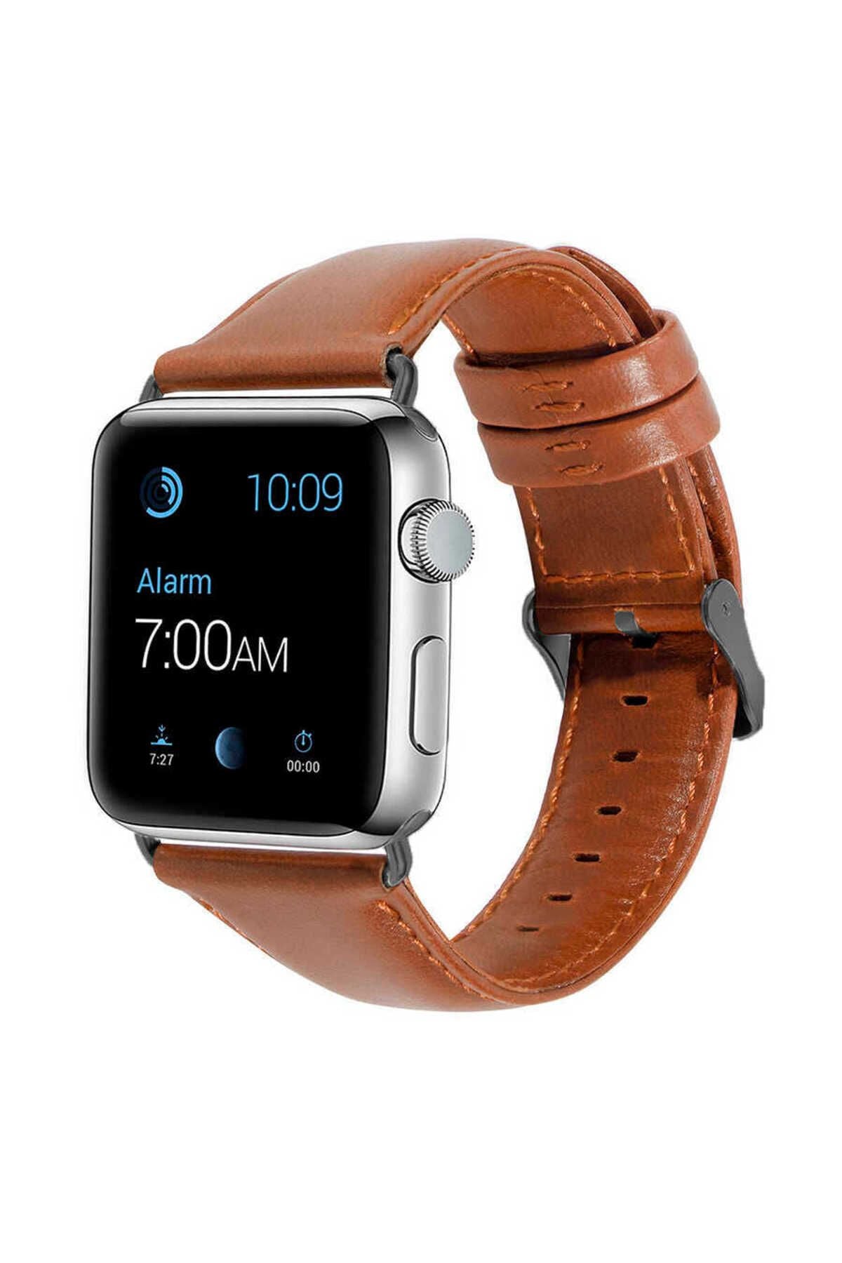 Watch Ultra 49mm Kordon Uyumlu Luxury Leather Deri Strap Kayış CLO- NO9