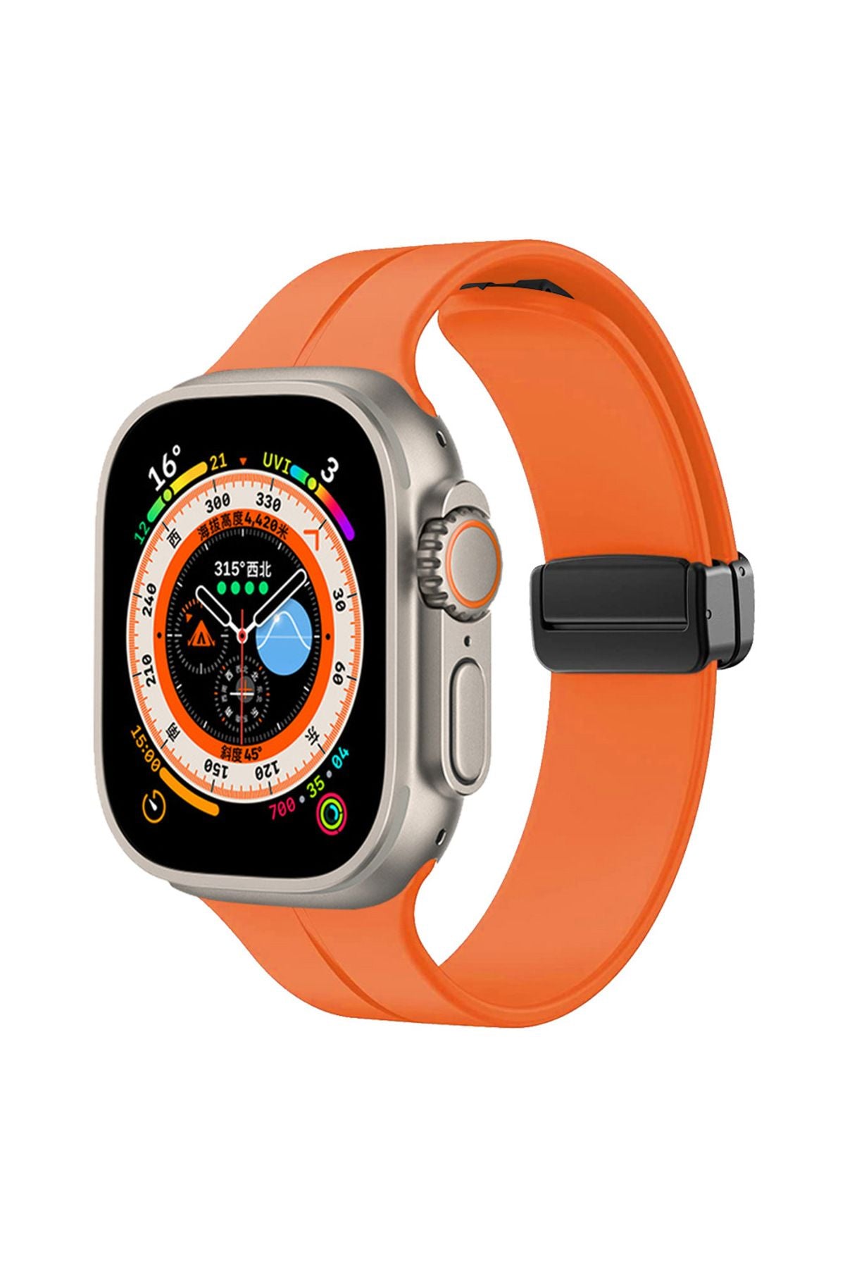 Watch Ultra 49mm Uyumlu KRD-84 Uyumlu Zore Kordon-Koyu Yeşil