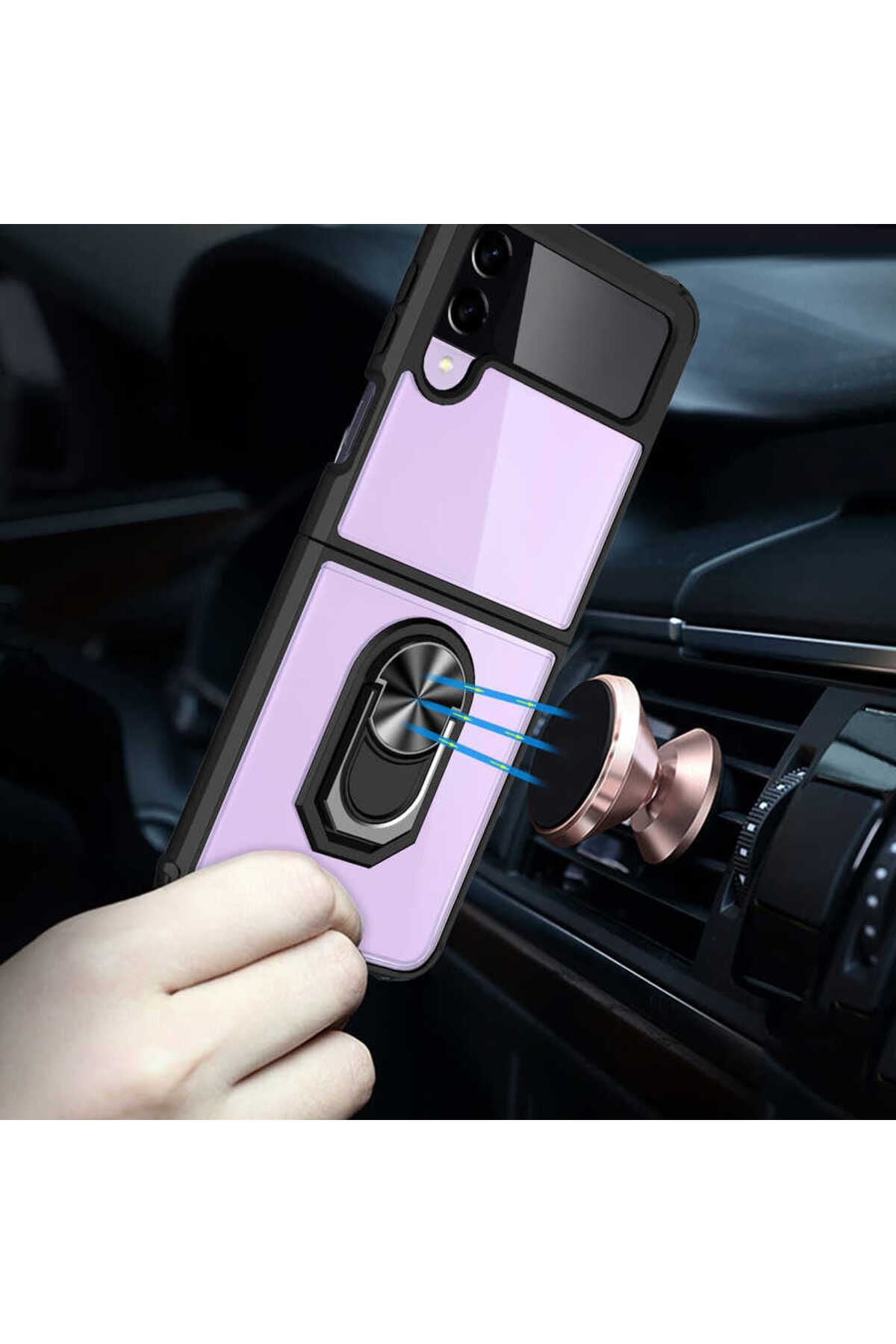 Galaxy Z Flip 3 Kılıf Zore Mola Kapak - Siyah
