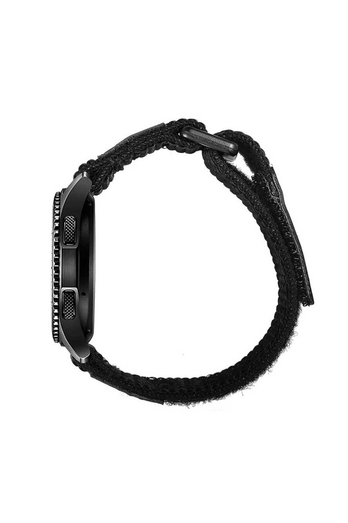Galaxy Watch 46mm (22mm) Magic Nylon Zore Kordon-Siyah