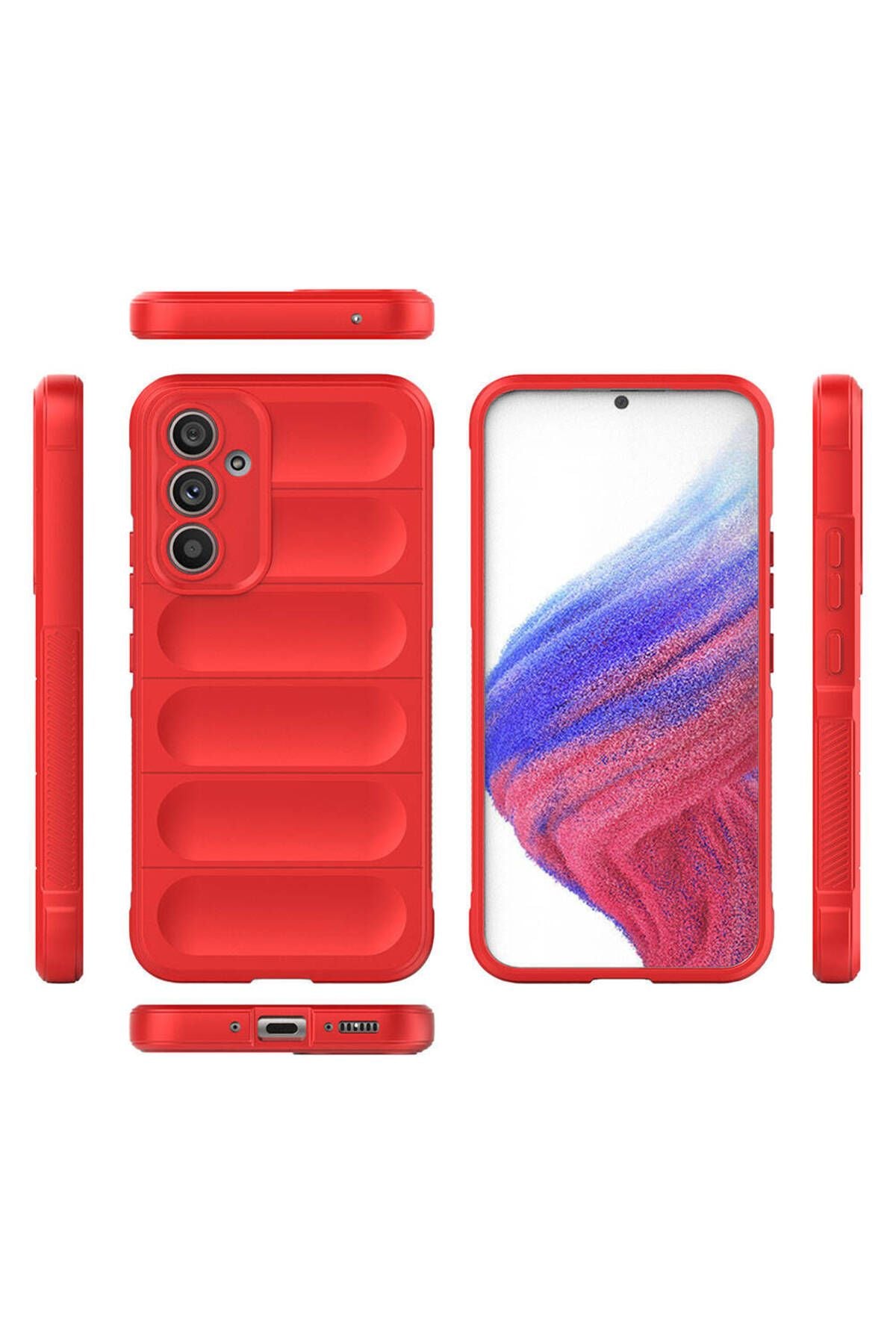 Galaxy A54 Kılıf Esnek TPU Oyuklu Arka Yüzey Tasarımlı Zore Etnik Silikon Kapak - Koyu Yeşil