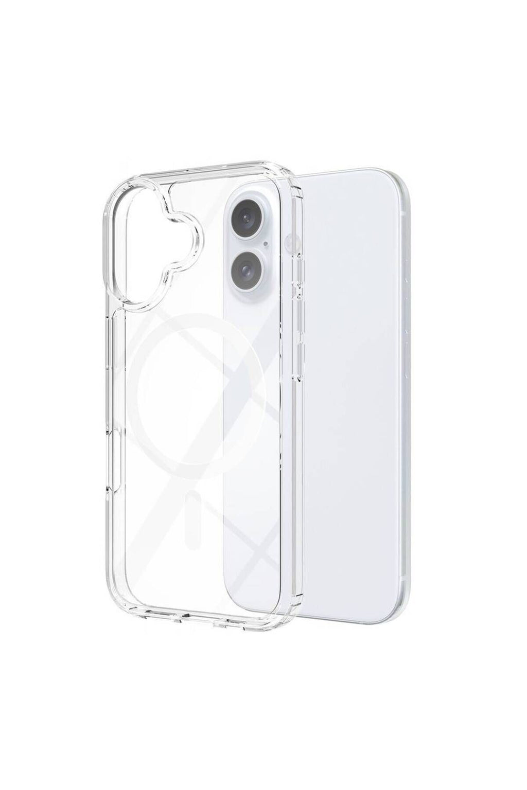 Apple iPhone 16 Plus Kılıf Magsafe Şarj Özellikli Şeffaf Sert PC Zore Embos Kapak-Şeffaf