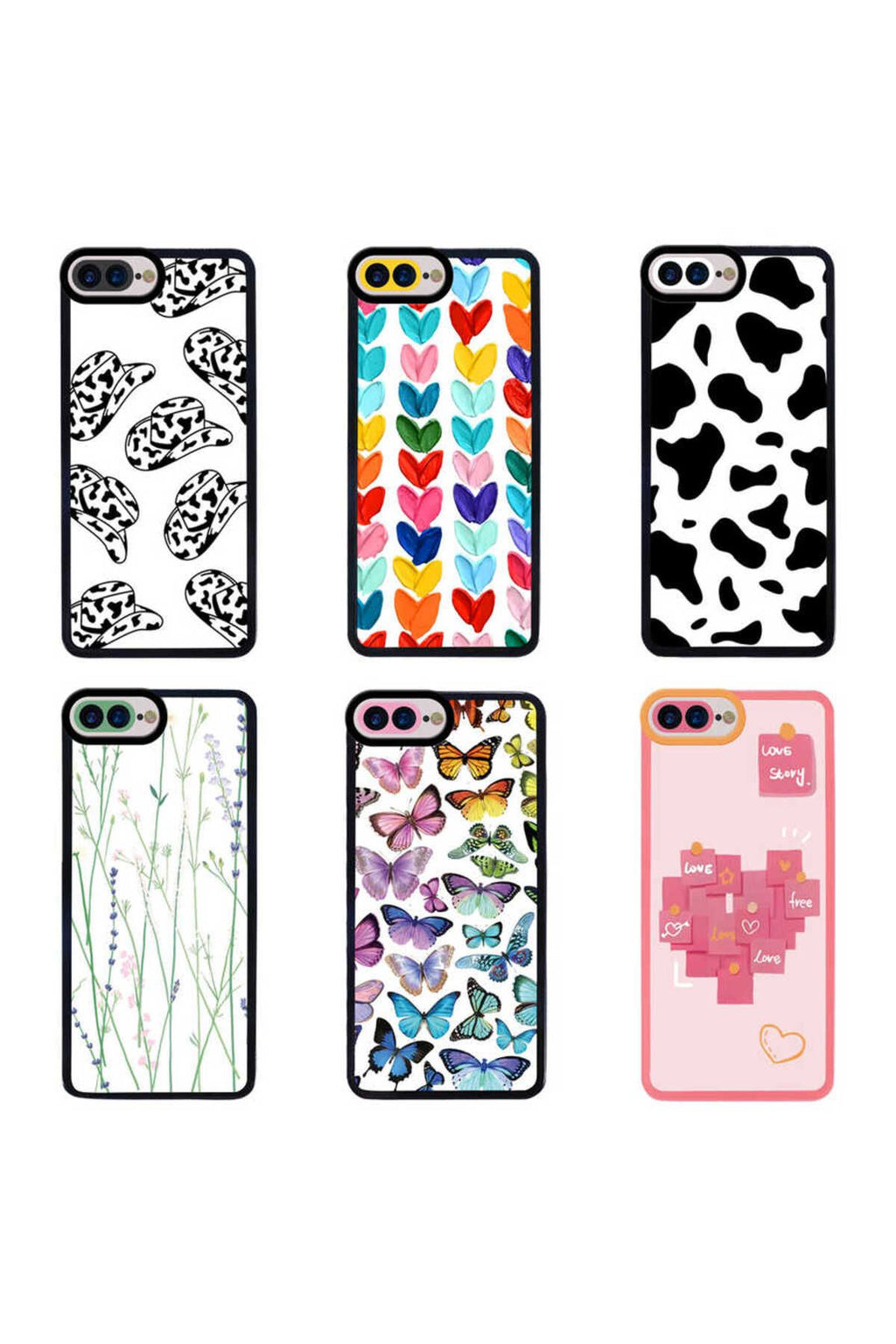 iPhone 8 Plus Kılıf SVL M-Fit Desenli Kapak - Heart No6