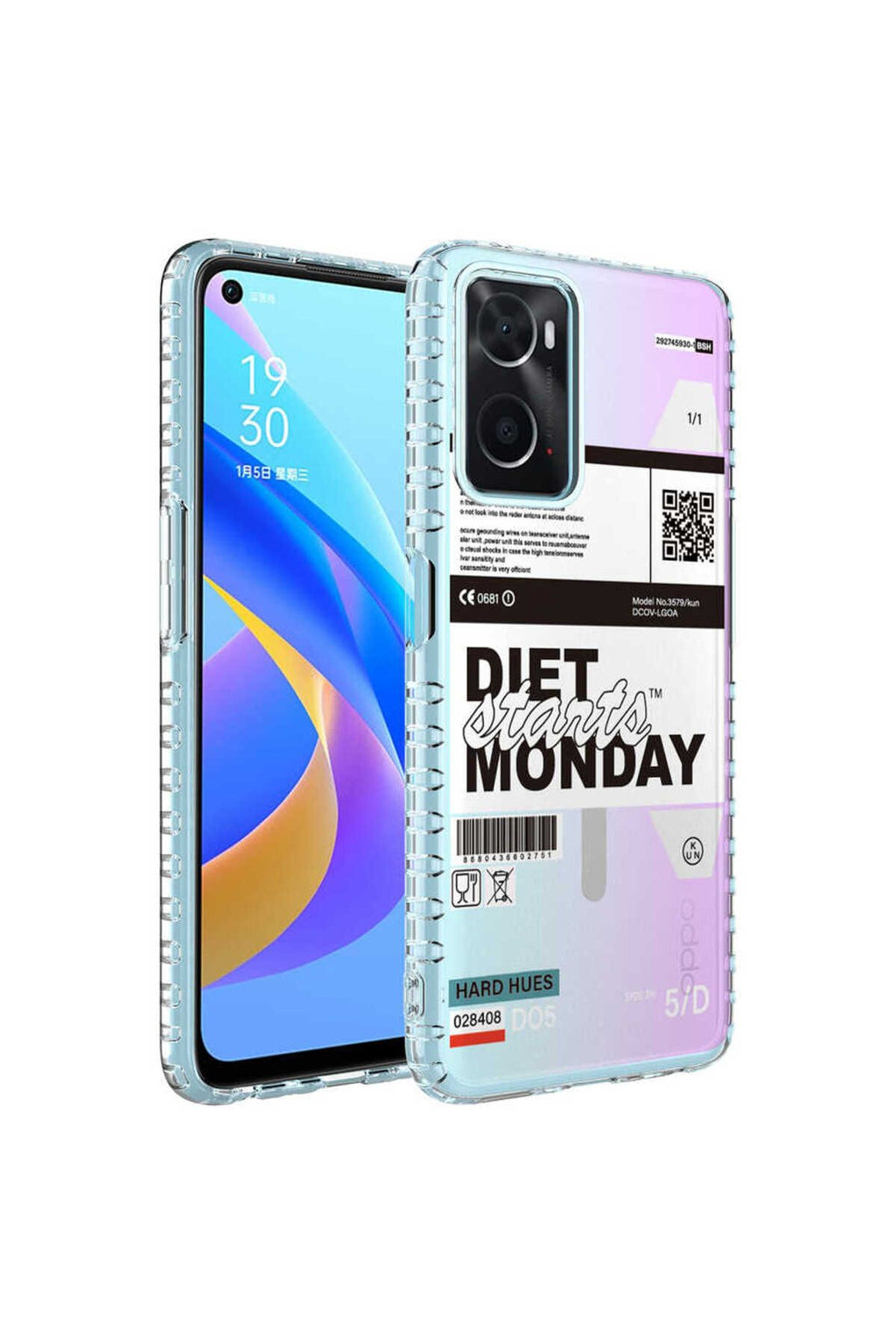 A96 4G Kılıf Airbag Kenarlı Renkli Desenli Silikon Zore Elegans Kapak - NO8