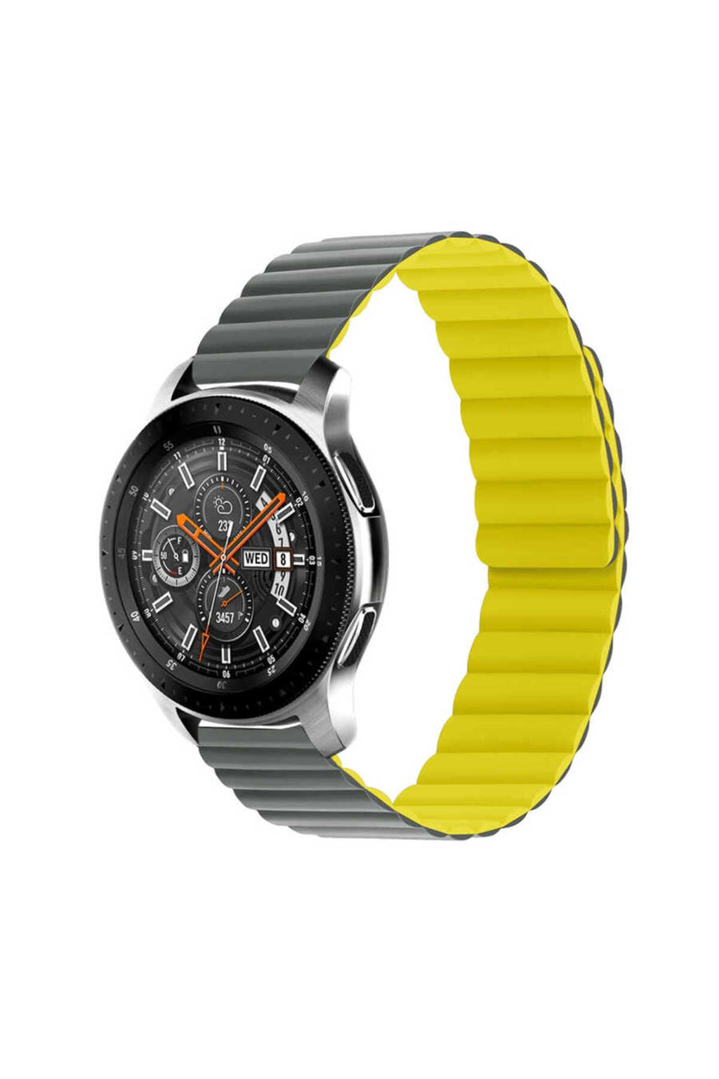 Galaxy Watch Active 2 44mm Uyumlu KRD-52 Zore Kordon-Gri-Sarı