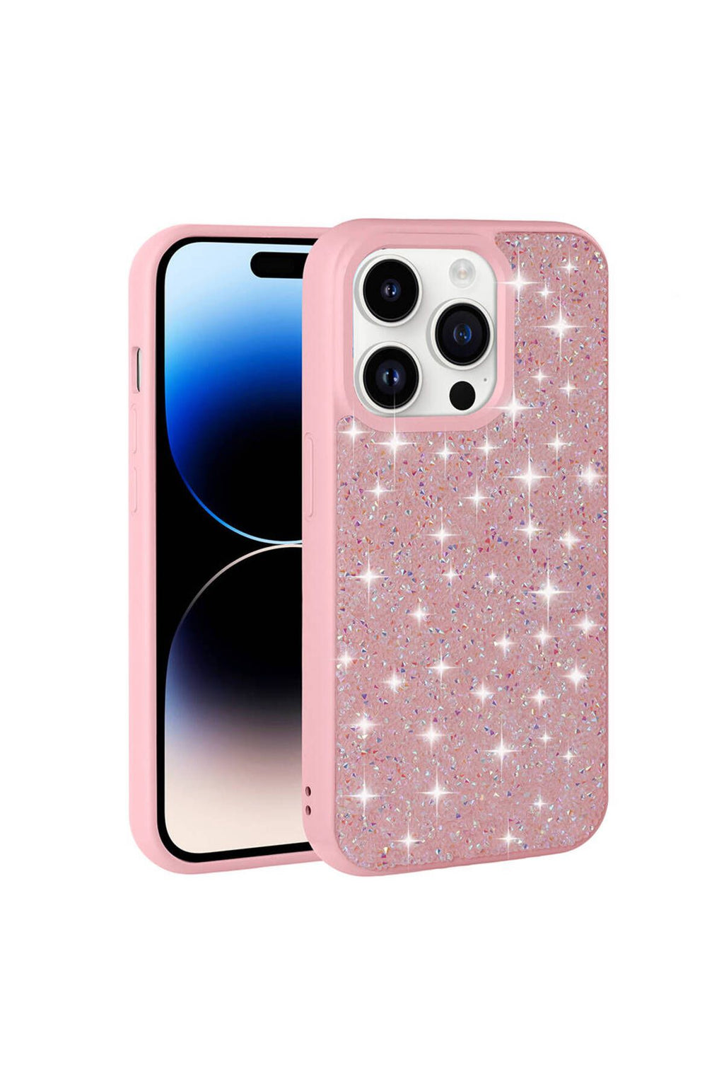 iPhone 14 Pro Uyumlu Parlak Taşlı Tasarım Pırlanta Zore Kılıf-Siyah