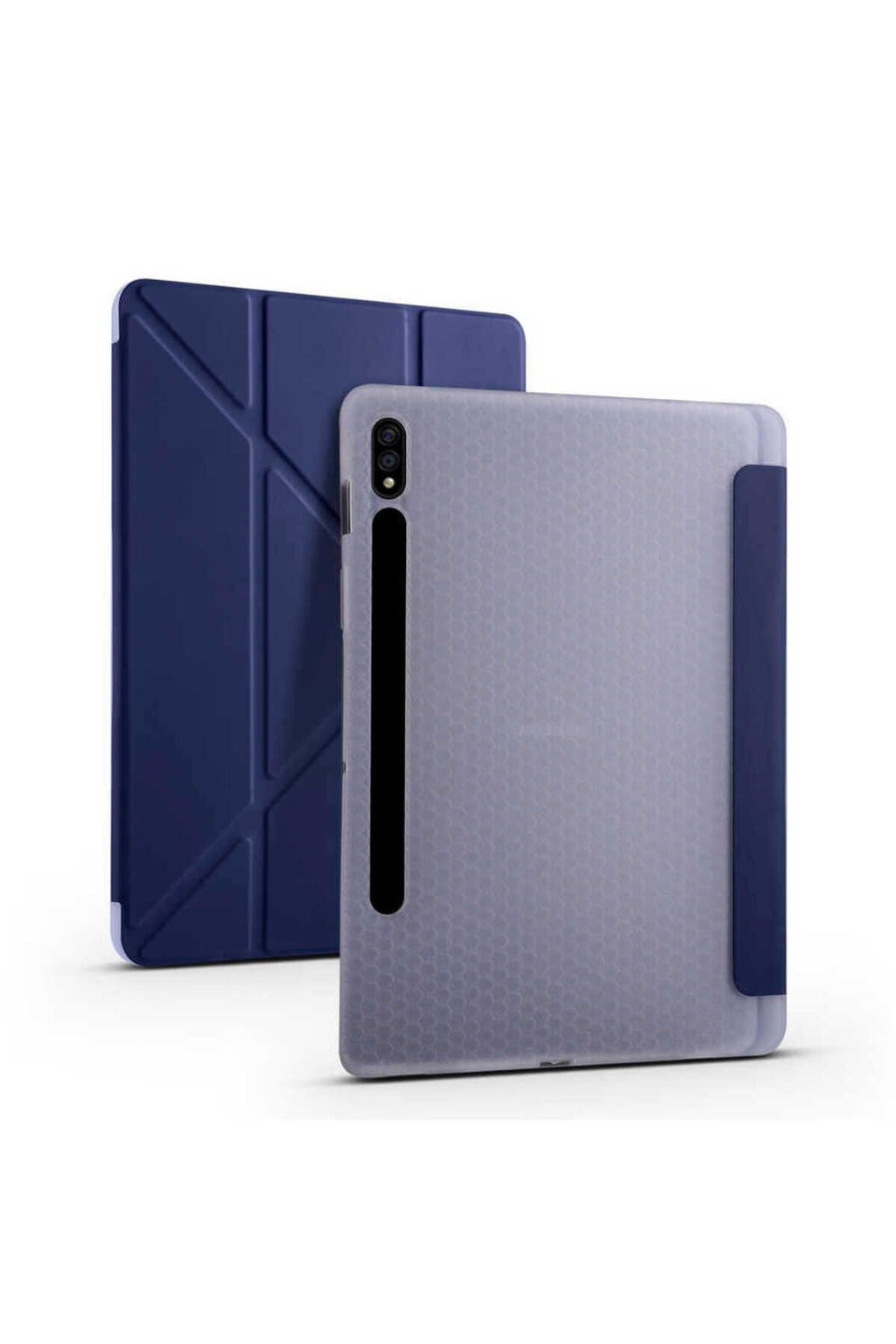 Galaxy Tab S7 T870 Kılıf  Uyumlu Zore Tri Folding Kalem Bölmeli Standlı Kılıf-Açık Yeşil