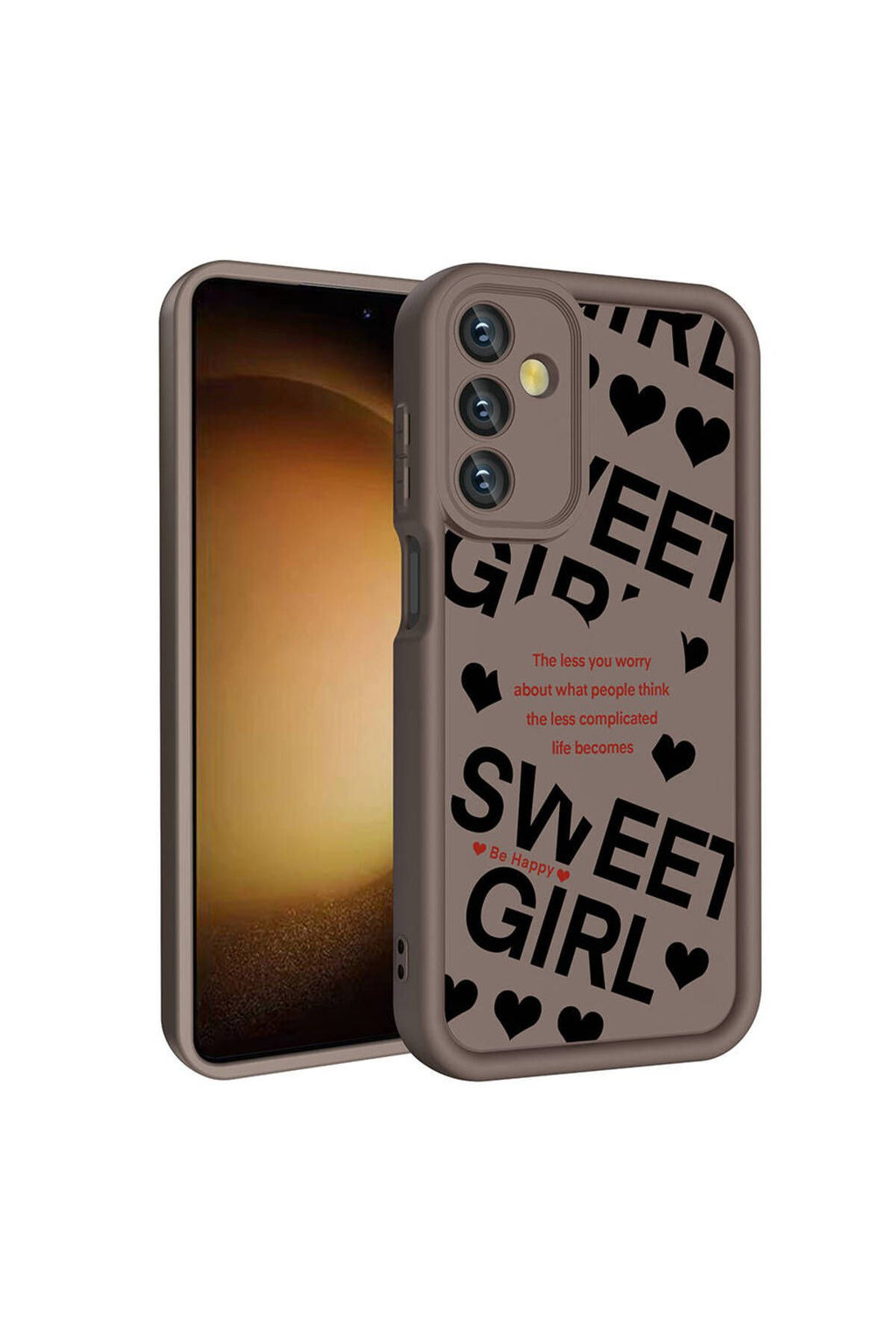 Galaxy A25 Kılıf Kamera Korumalı Baskılı Arka Yüzey Zore Klas Kapak - Koyu Kahve