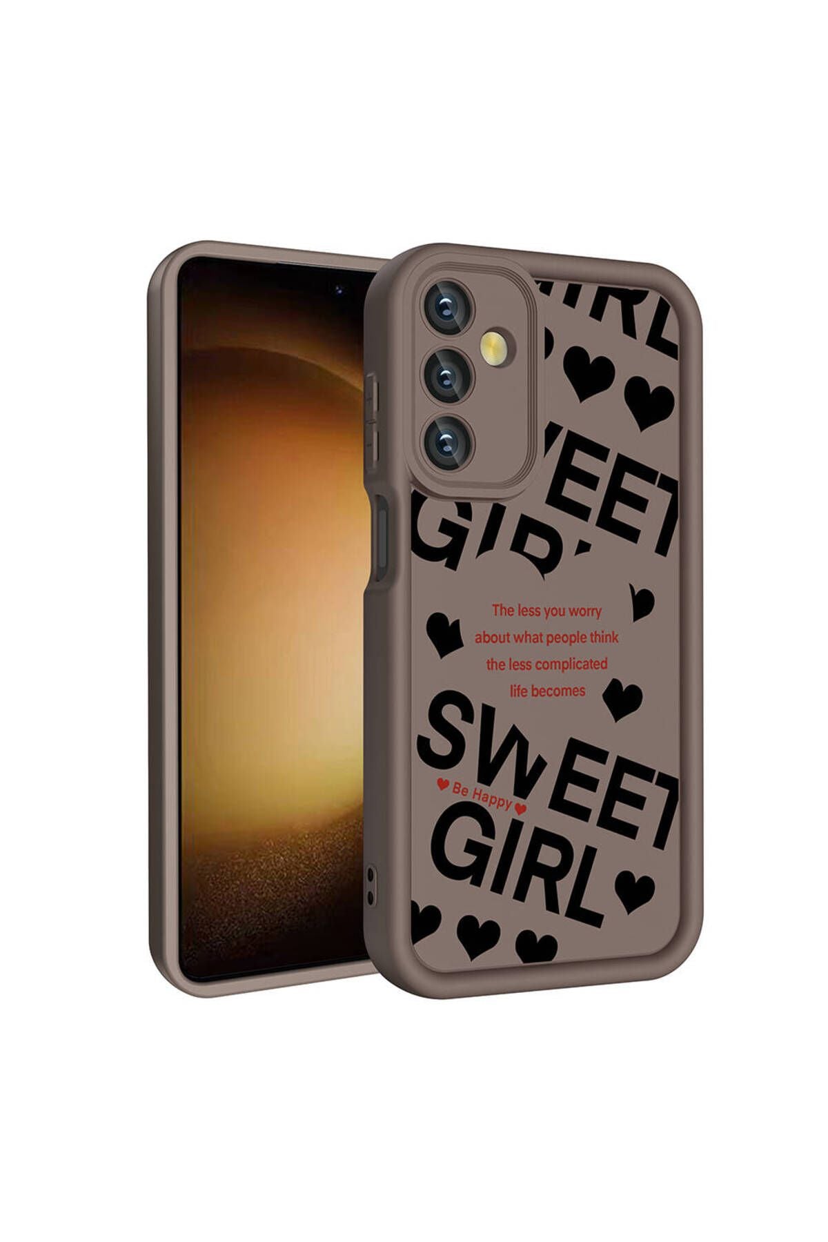 Galaxy A25 Kılıf Kamera Korumalı Baskılı Arka Yüzey Zore Klas Kapak - Koyu Kahve