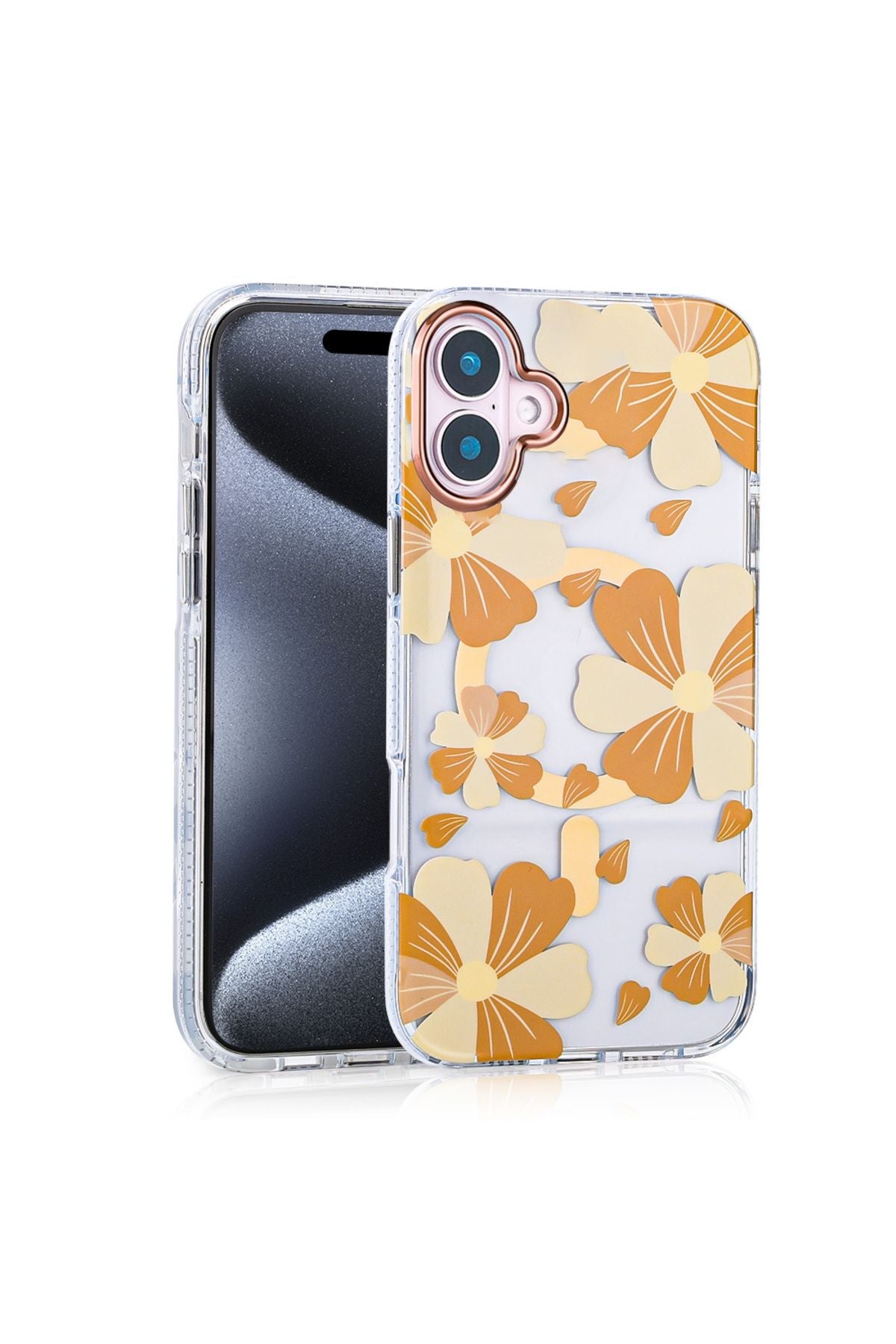 iPhone 16 Uyumlu Kılıf Magsafe Şarj Özellikli Zore Papat Kapak-Turuncu