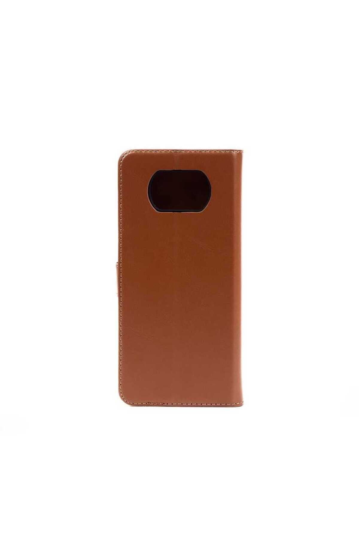 Galaxy A53 5G Kılıf Zore Kar Deluxe Kapaklı Kılıf - Kahverengi