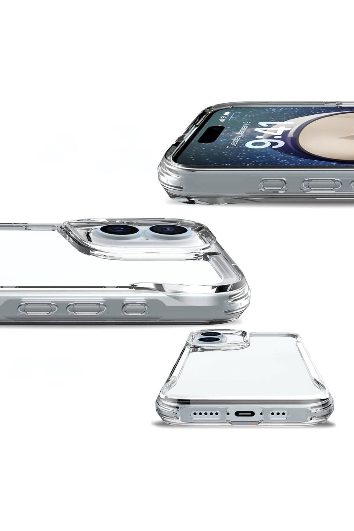 iPhone 16 Plus Kılıf Zore T-Max Kapak - Şeffaf