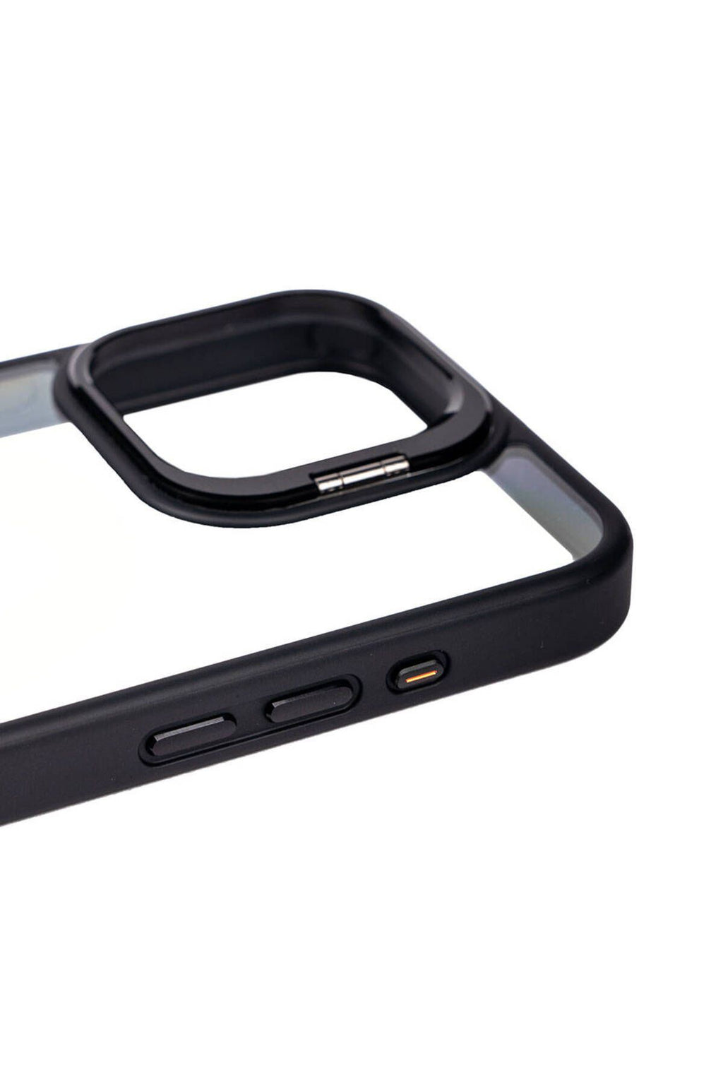 iPhone 15 Pro Uyumlu Kamera LZore Korumalı Standlı Zore Klon LNSM-li Kılıf-Siyah