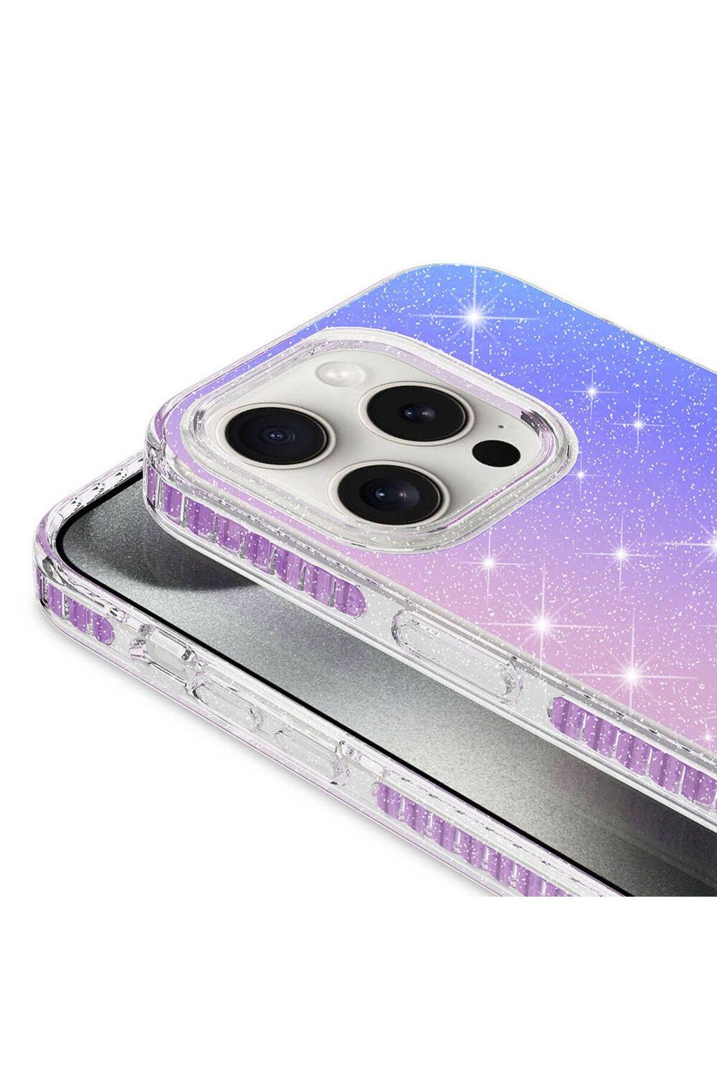 iPhone 15 Pro Max Uyumlu Parlak Renk Geçişli Zore Velle Kılıf-Pembe Koyu