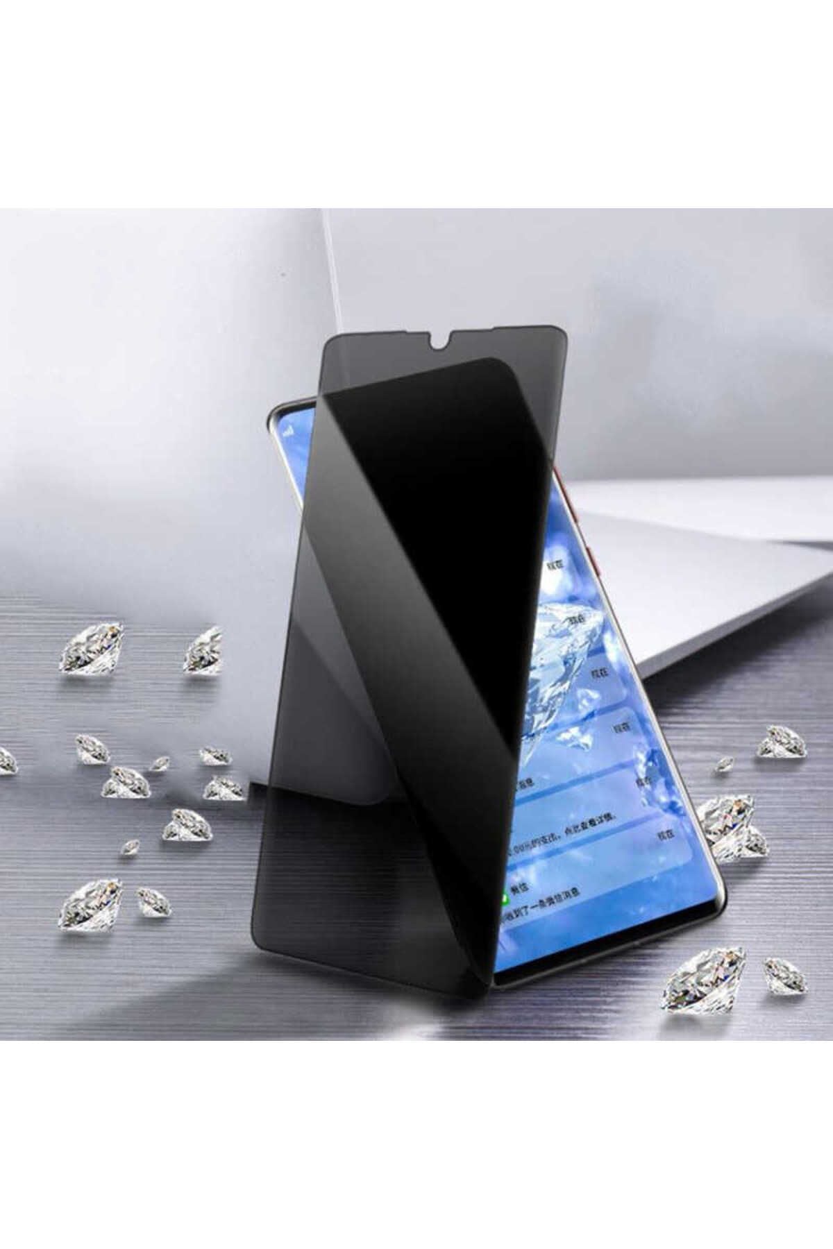 Galaxy M12 Uyumlu Zore New 5D Privacy Temperli Ekran Koruyucu