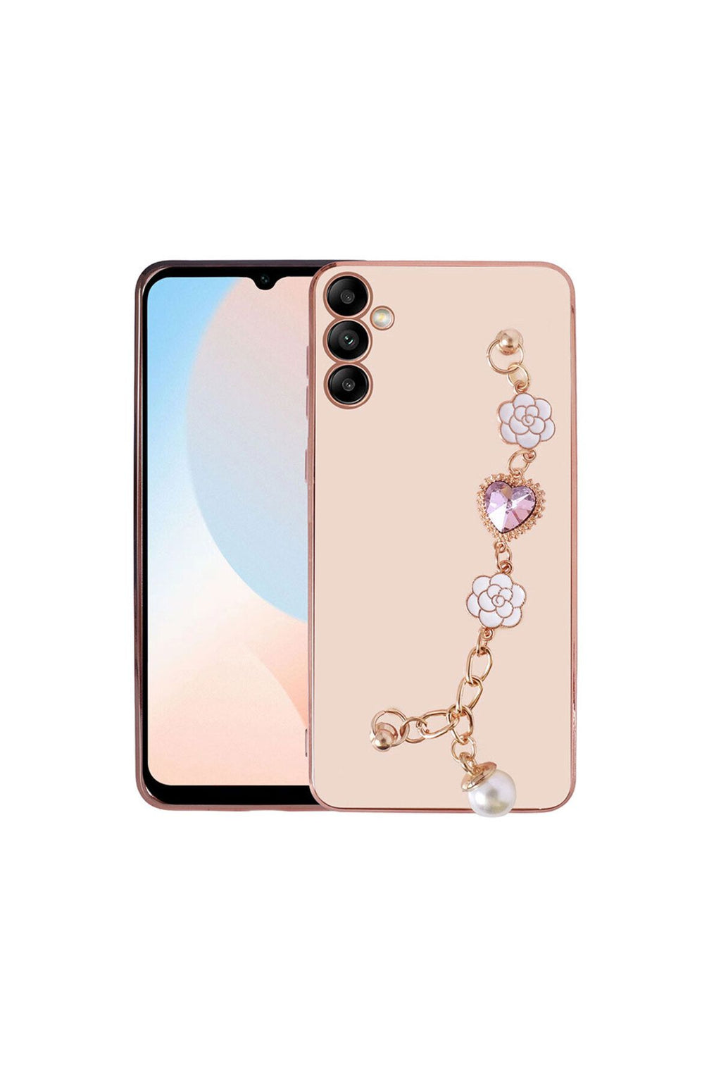 Galaxy A54 Kılıf El Tutamaçlı Kamera Korumalı Zore Taka Silikon Kapak - Pembe