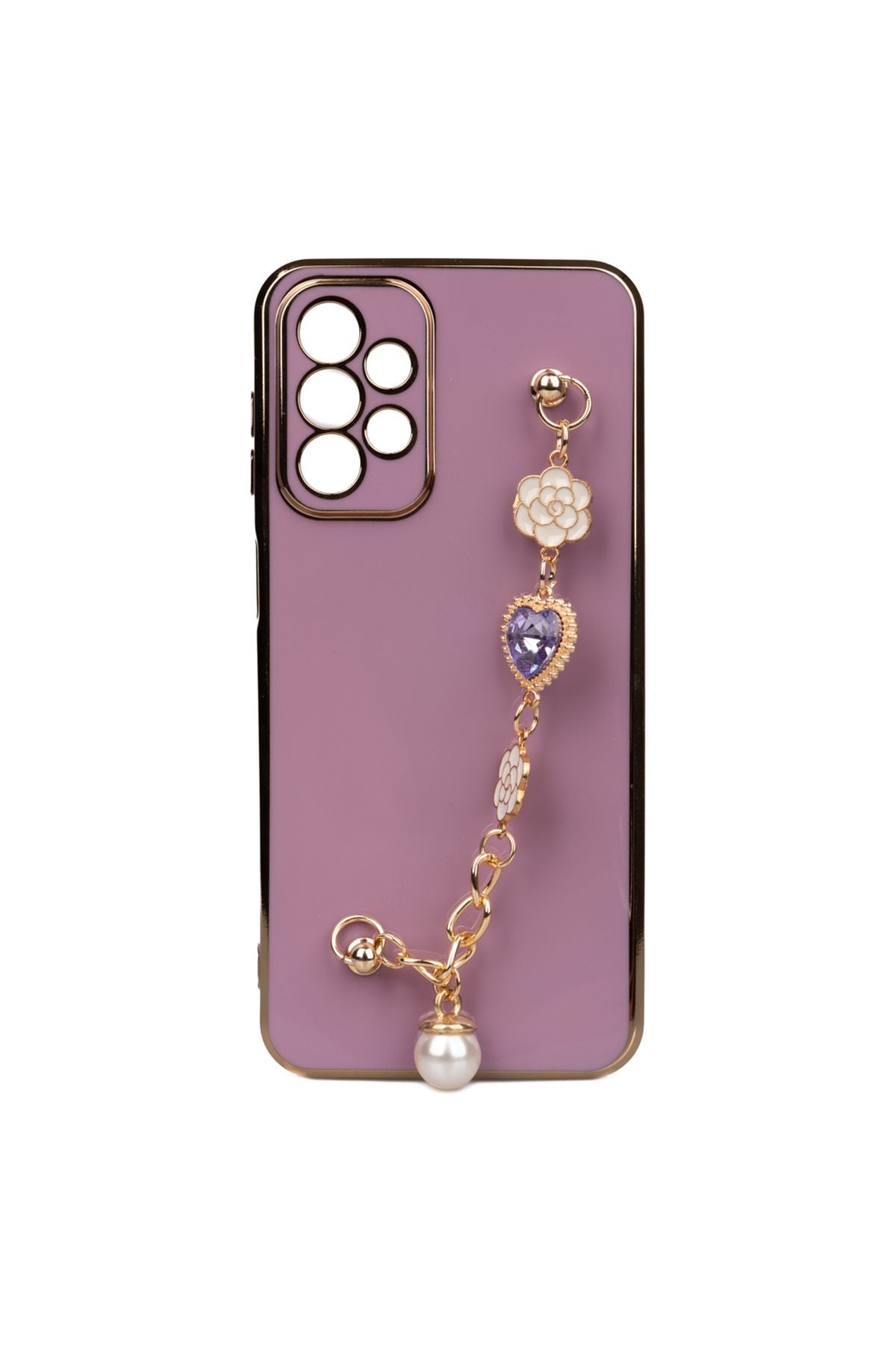 Galaxy A23 Kılıf El Tutamaçlı Kamera Korumalı Zore Taka Silikon Kapak - Mor