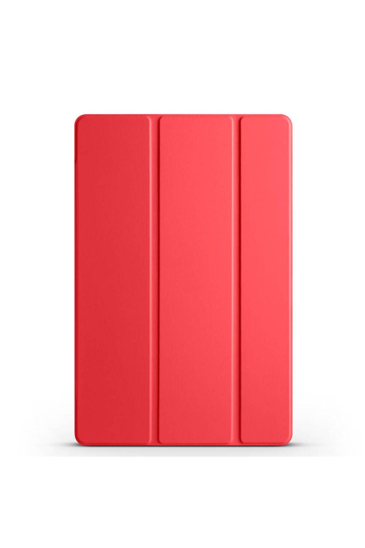 Galaxy Tab A9 Plus Uyumlu Zore Smart Cover Standlı 1-1 Kılıf-Pembe Koyu
