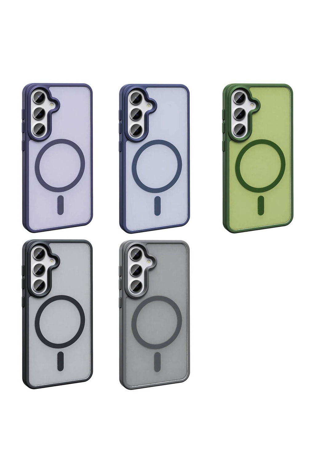 Galaxy S23 FE Kılıf Magsafe Şarj Özellikli Mat Arka Yüzey Zore Sio Kapak-Gri