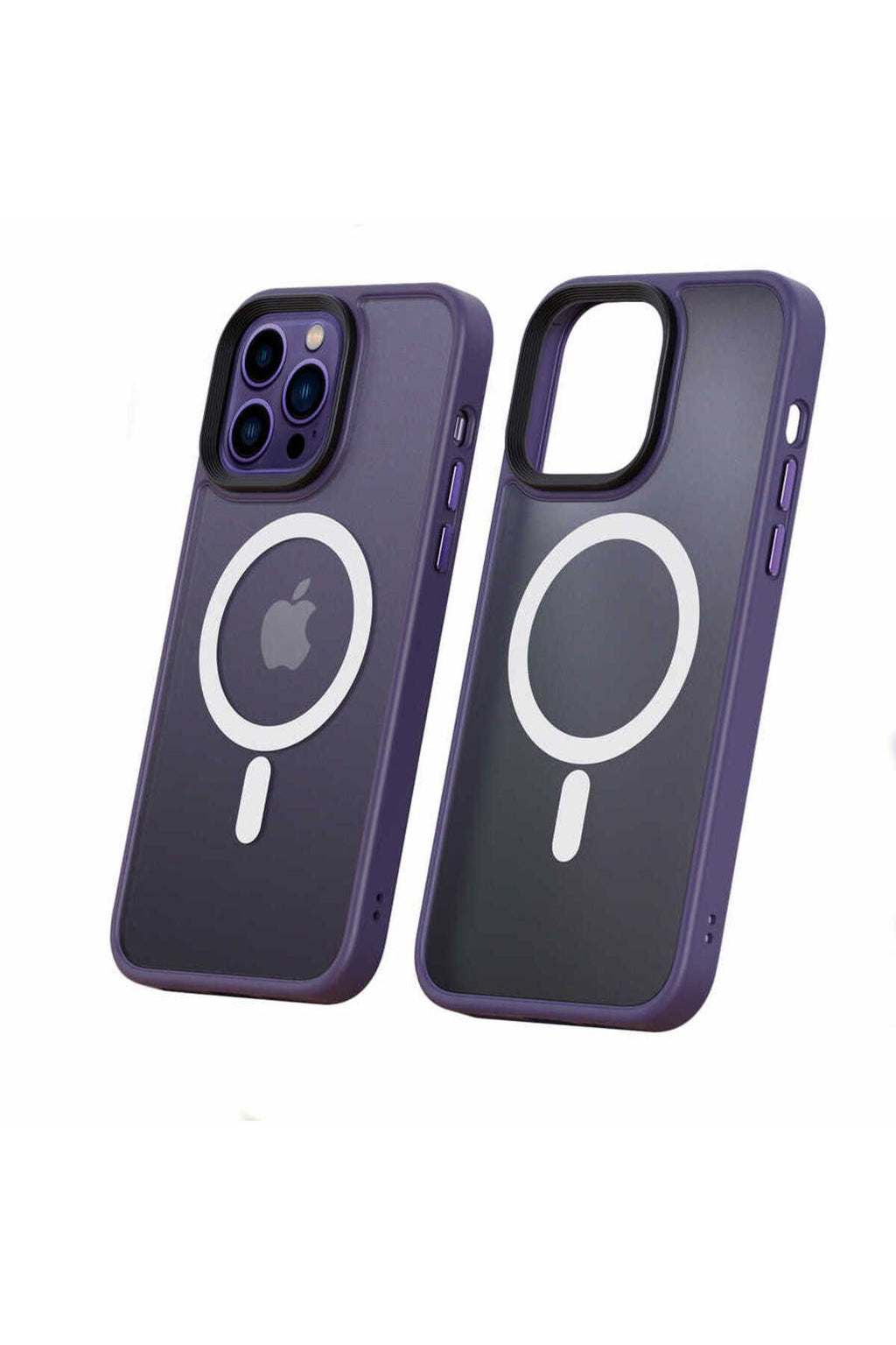 iPhone 14 Pro Max Zore Uyumlu Wireless Şarj Özellikli Zore Hibrit Magsafe Kılıf-Mavi