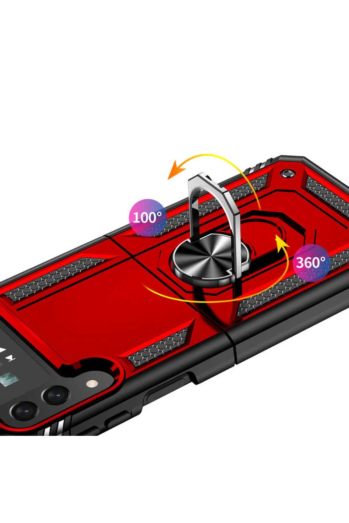 Galaxy Z Flip 4 Uyumlu Zore Vega Kılıf-Kırmızı