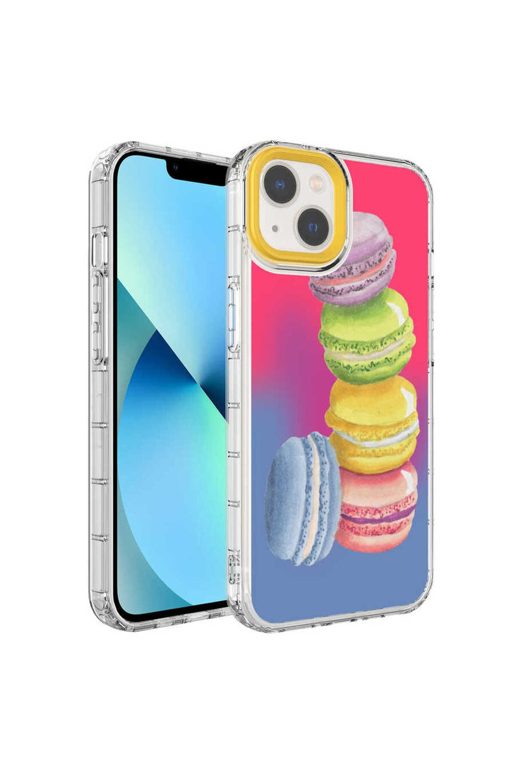 iPhone 14 Uyumlu Kamera Korumalı Renkli Desenli Sert Silikon PAK Korn Kılıf-NO12