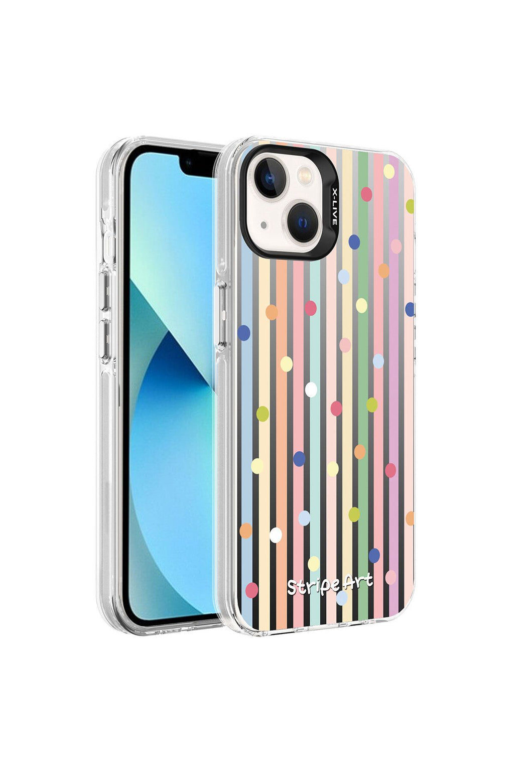 iPhone 14 Uyumlu Desenli Zore Silver Sert Kılıf-Noktalar